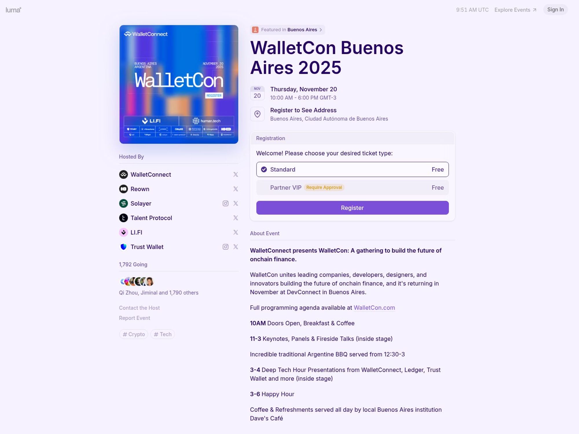 WalletCon Buenos Aires website