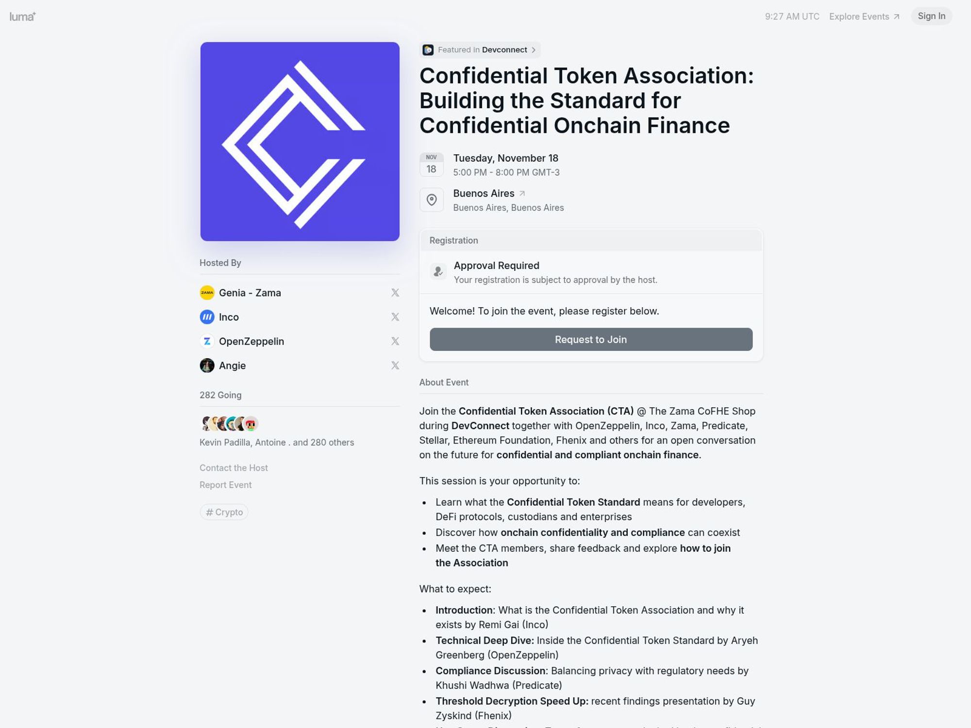 Confidential Token Association screenshot