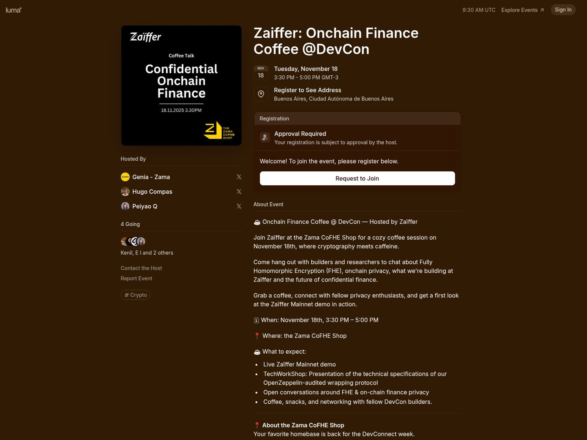 Onchain Finance Coffee screenshot