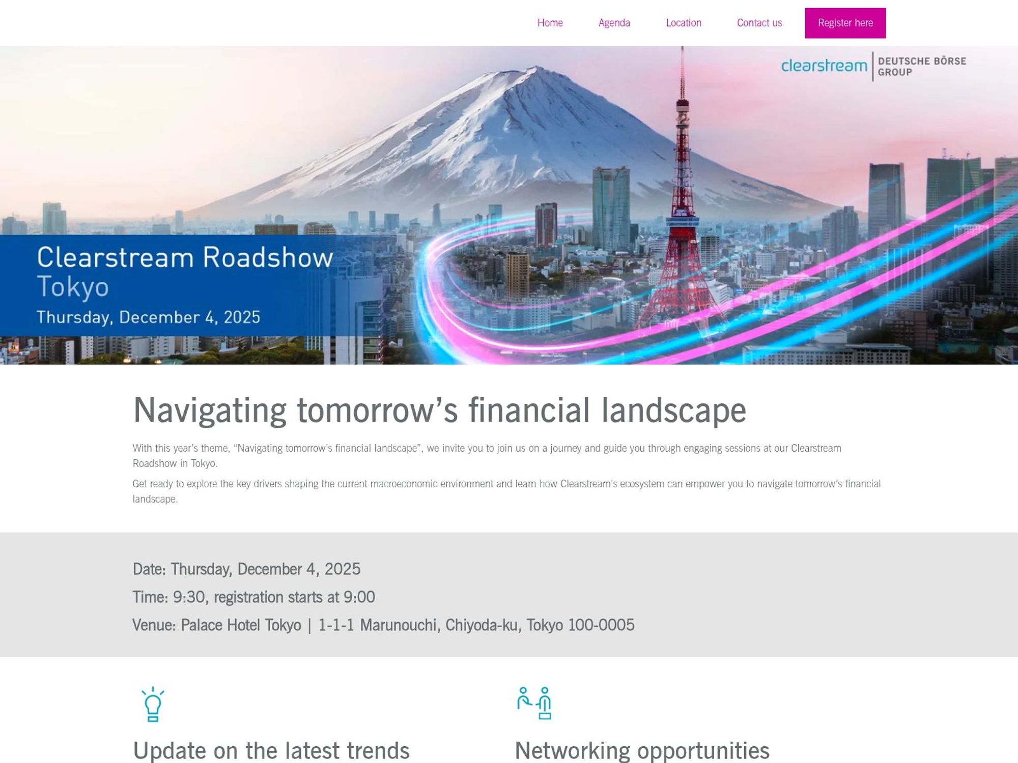 Clearstream Roadshow website