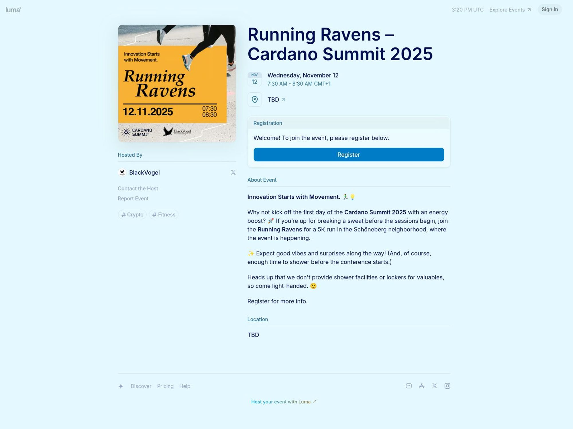 Running Ravens – Cardano Summit 2025 website