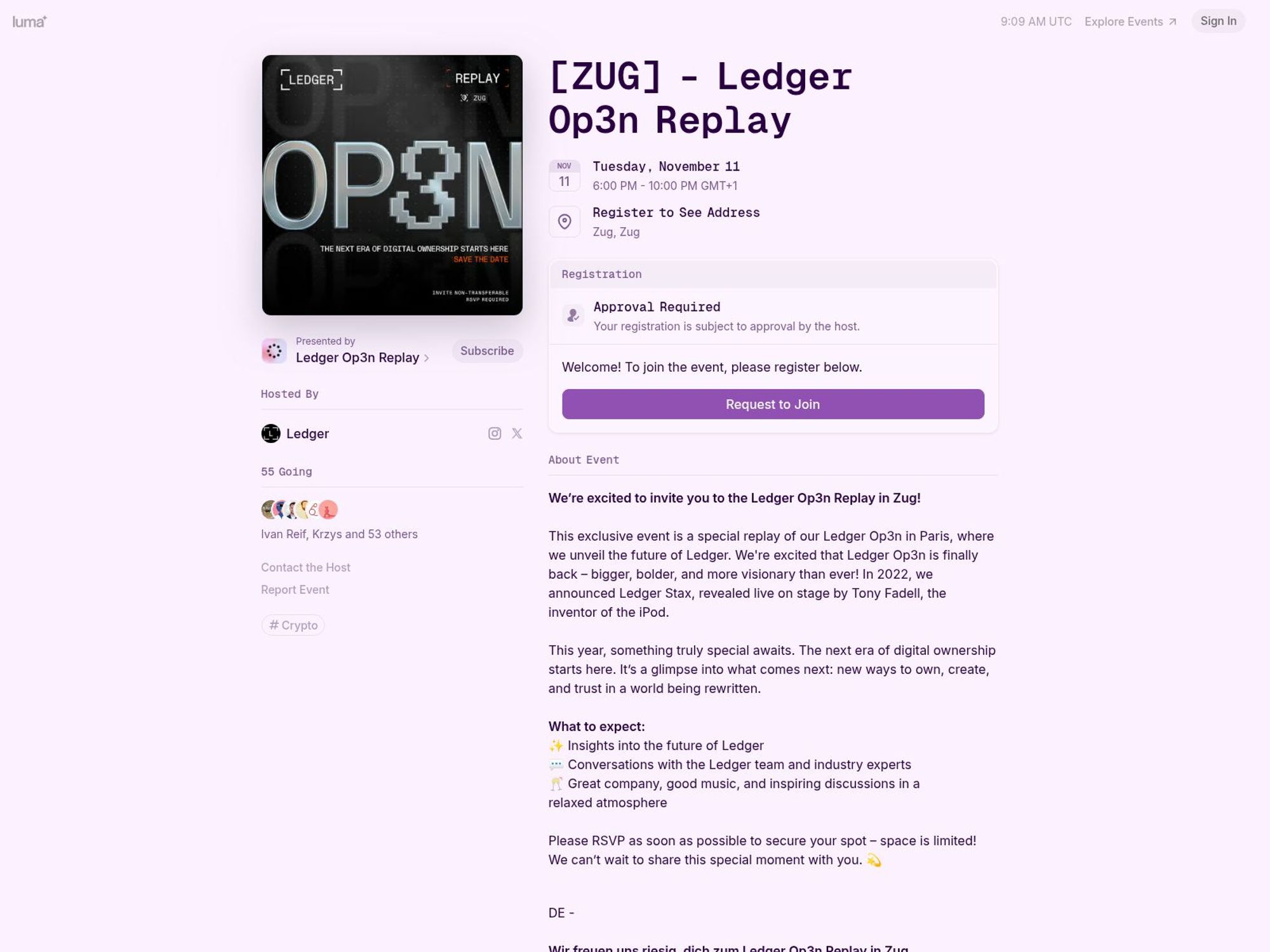 [ZUG] - Ledger Op3n Replay website