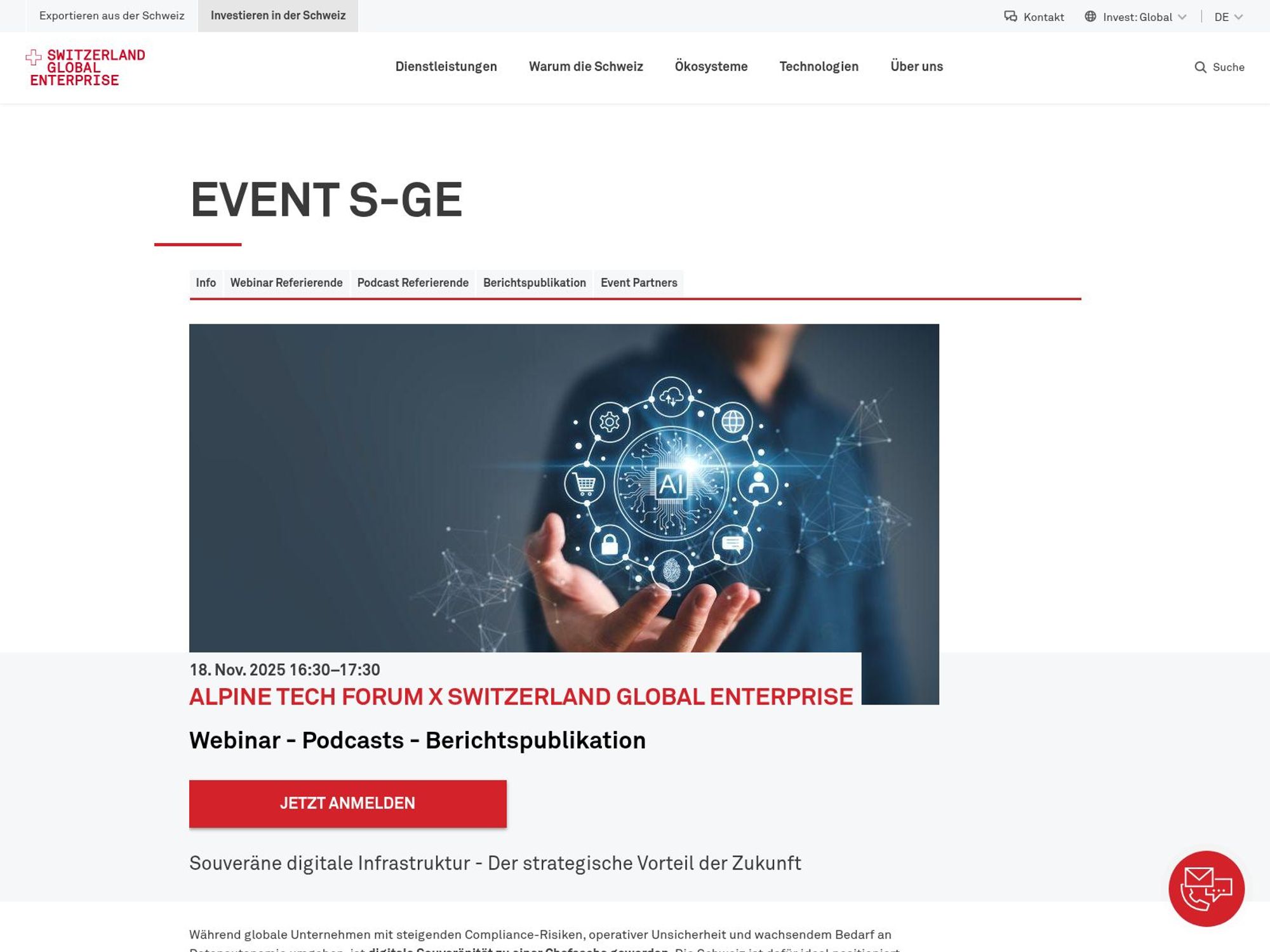 Alpine Tech Forum x Switzerland Global Enterprise screenshot