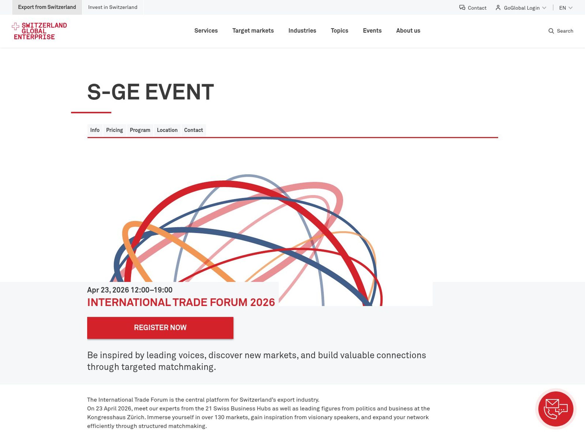 International Trade Forum 2026 website