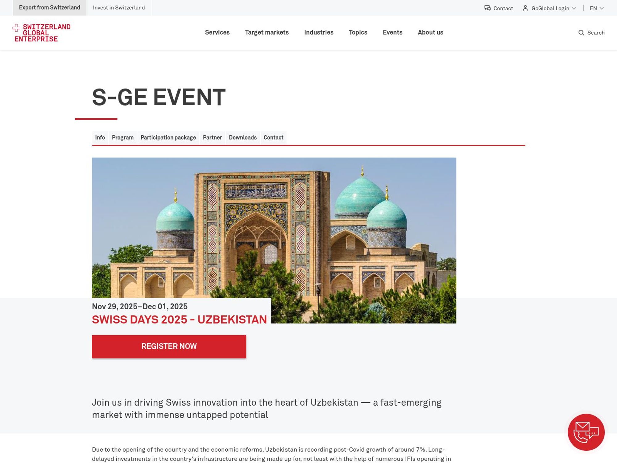 Swiss days 2025 website