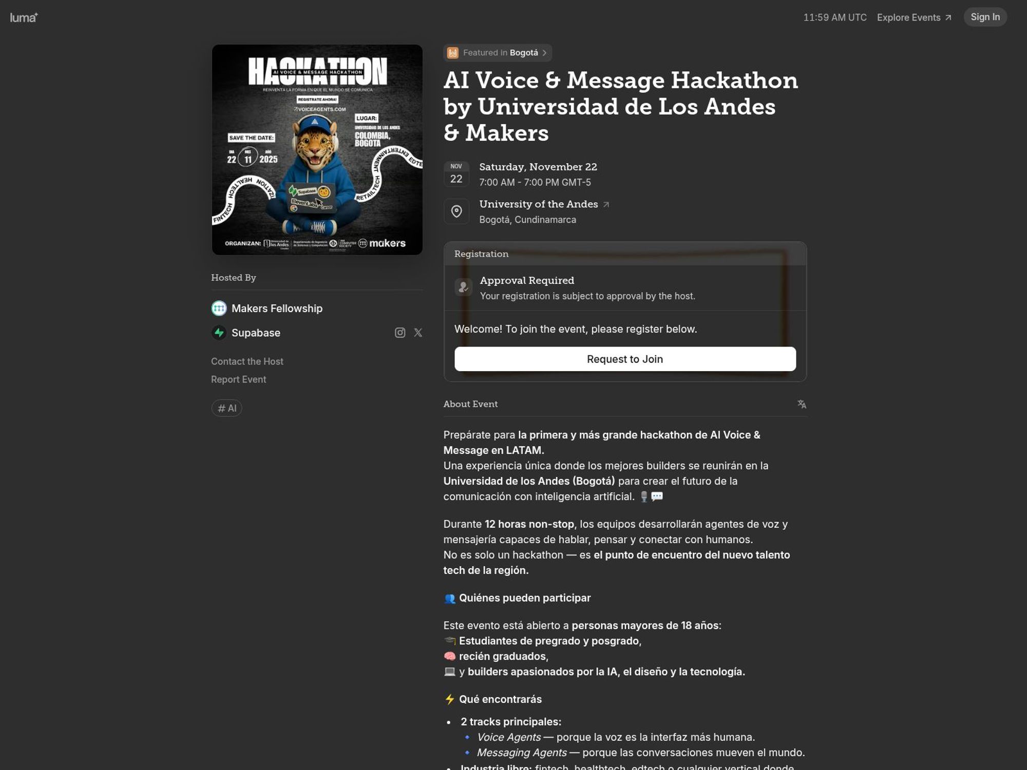 AI Voice & Message Hackathon website