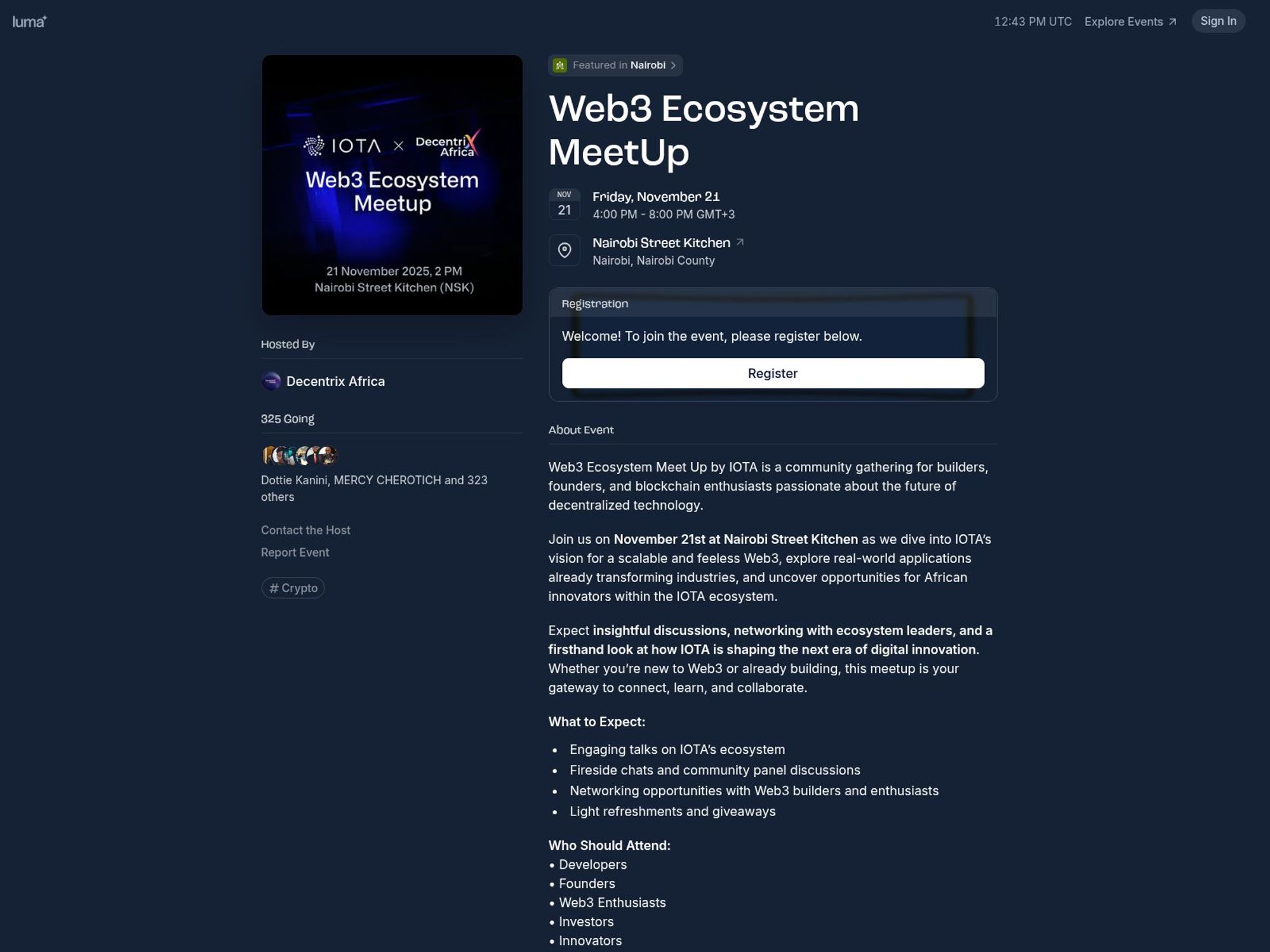 Web3 Ecosystem MeetUp website