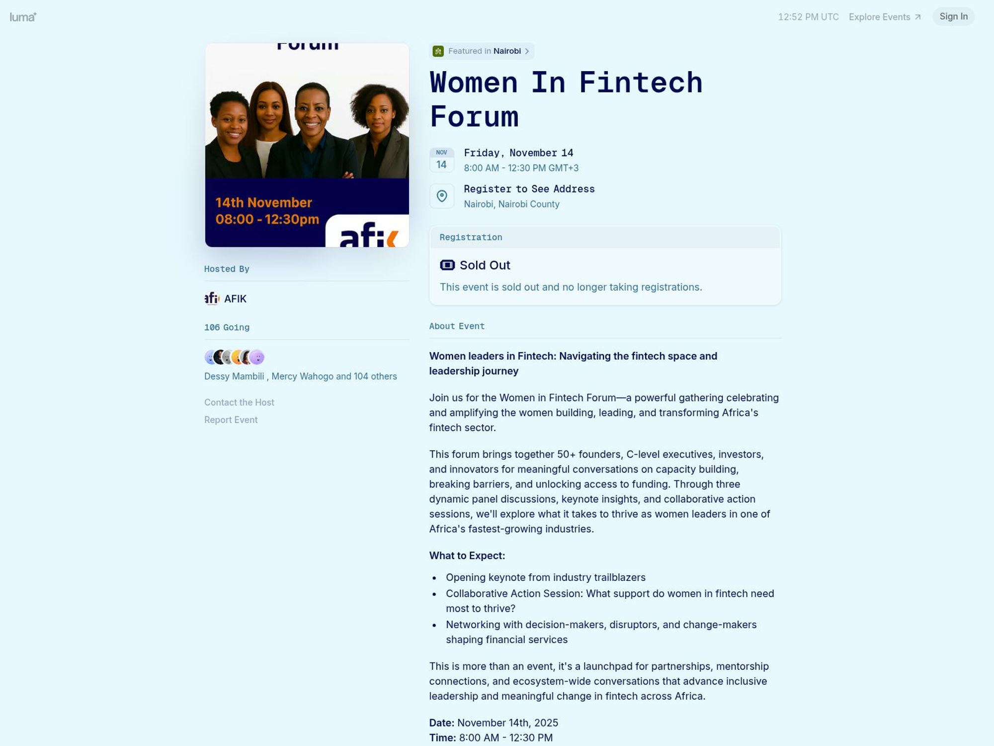 Women In Fintech Forum screenshot