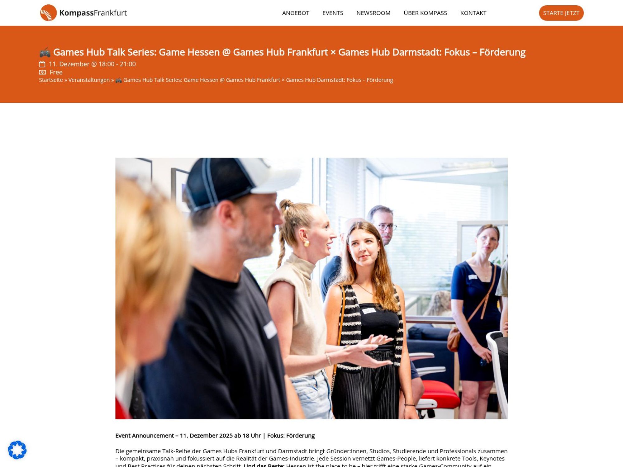 Games Hub Talk Series: Game Hessen website