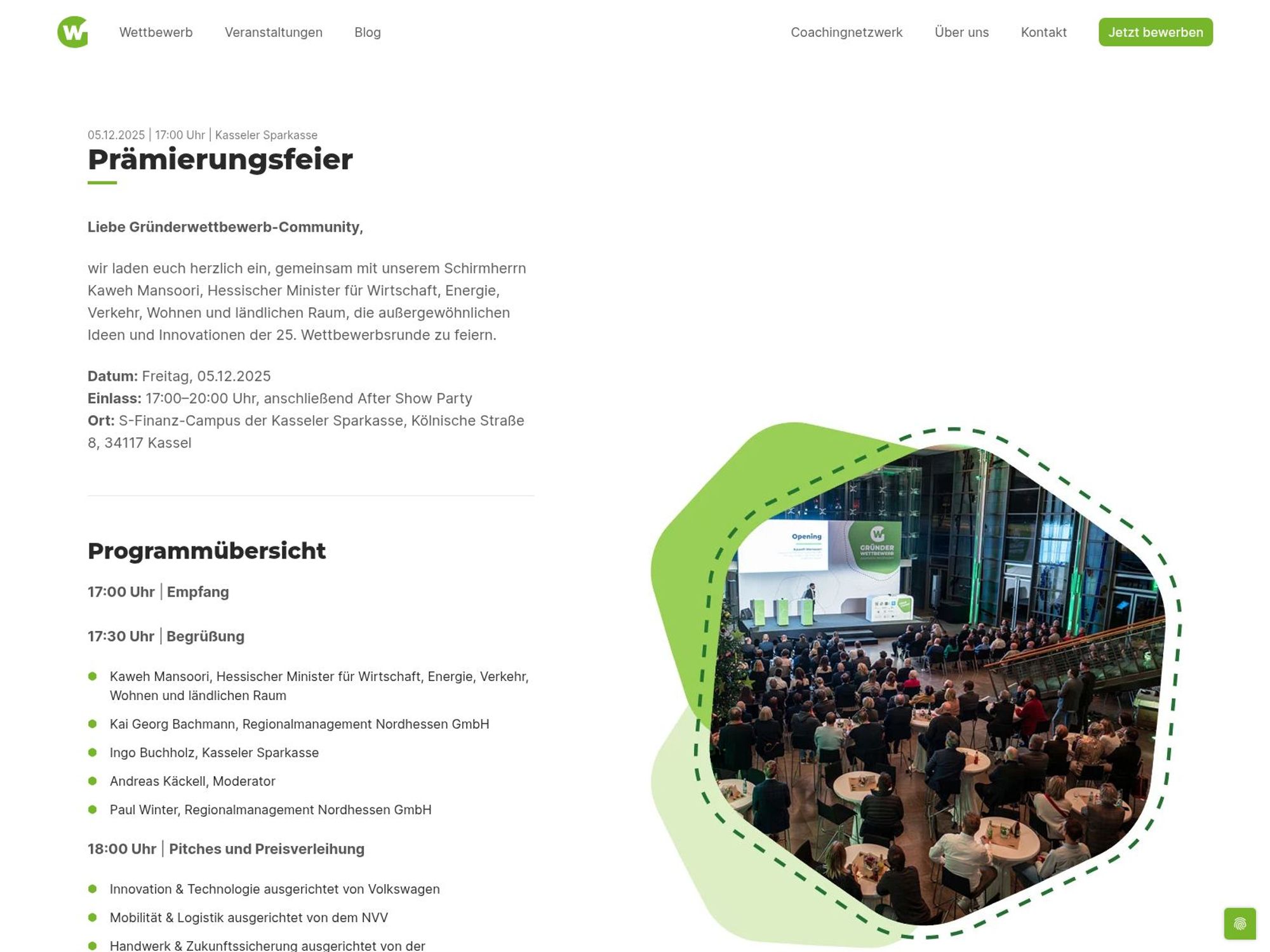 Gründerwettbewerb Nordhessen Prämierungsfeier website
