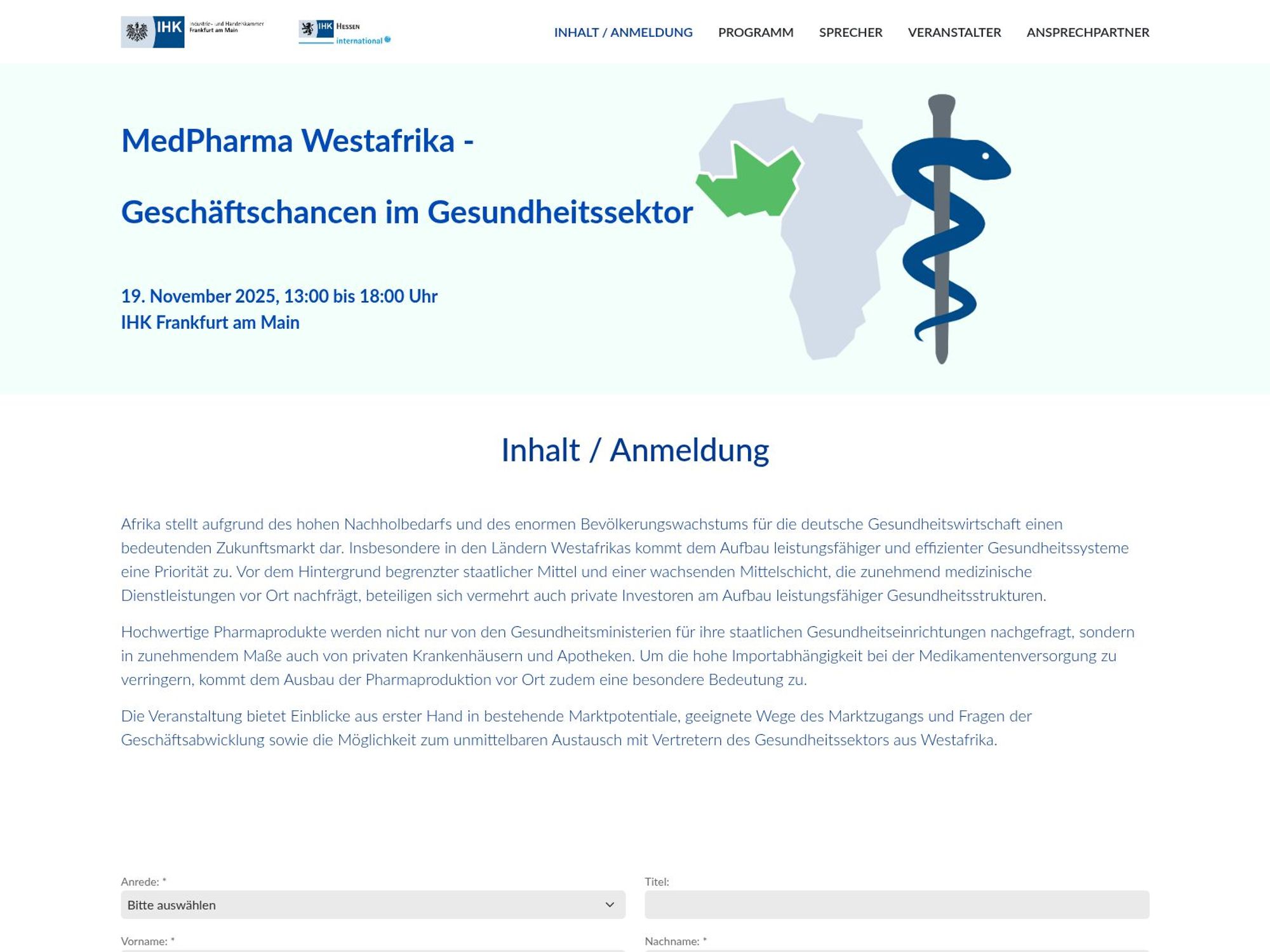 MedPharma Westafrika - Geschäftschancen im Gesundheitssektor website