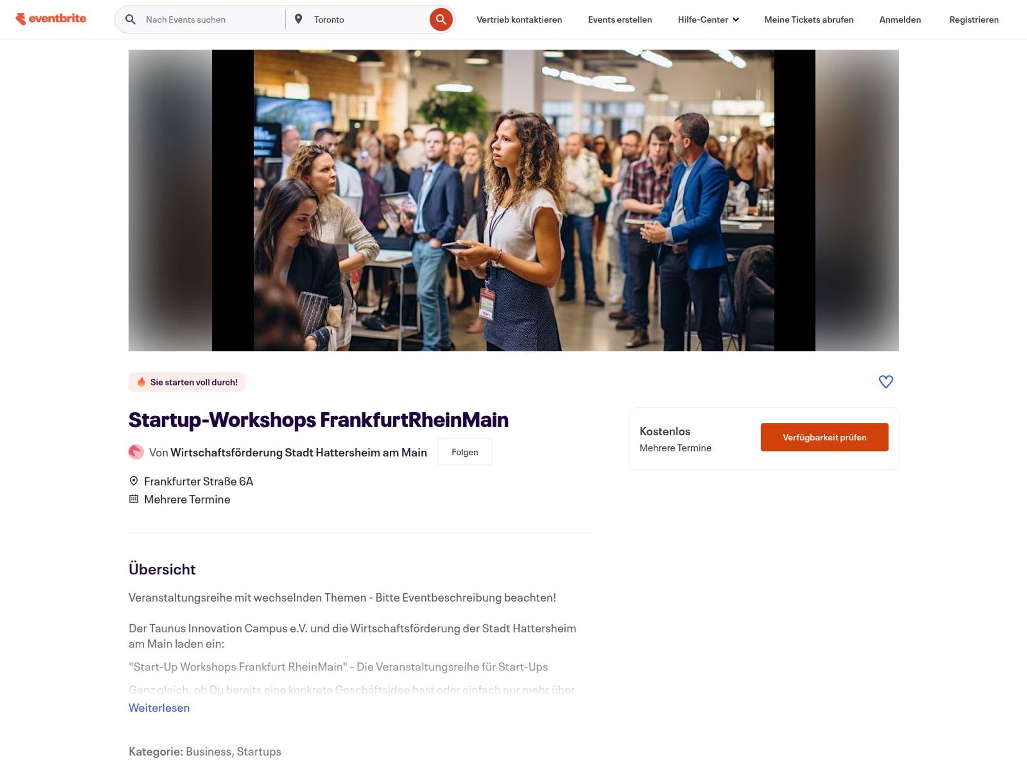 Start-up Workshops website