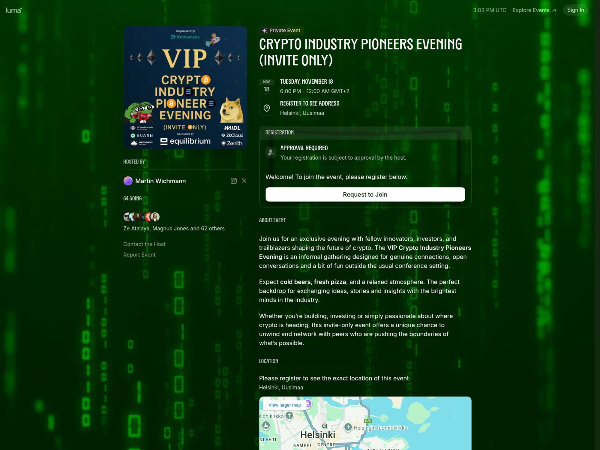 Crypto Industry Pioneers Evening (Invite Only) screenshot