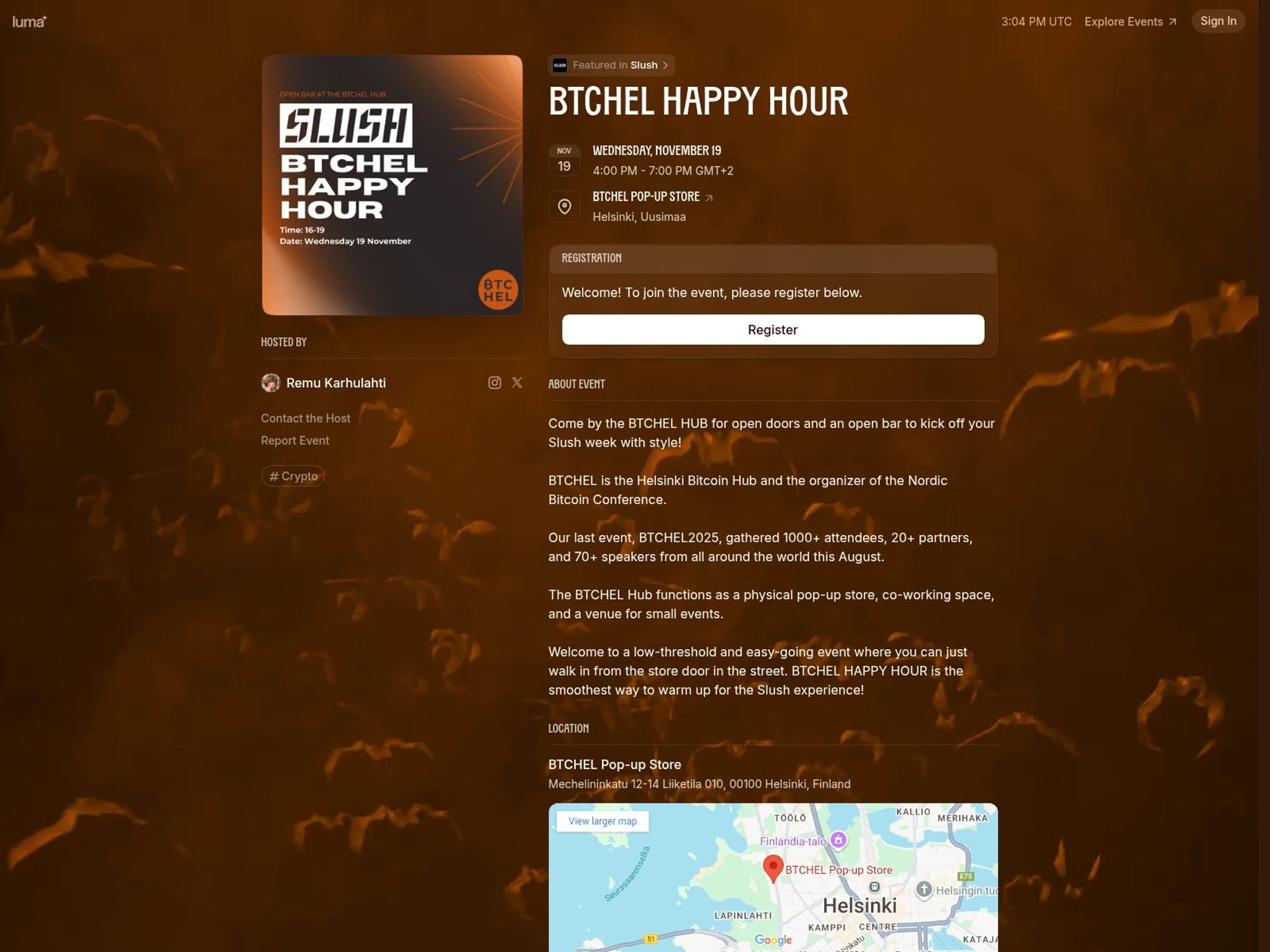 BTCHEL HAPPY HOUR website