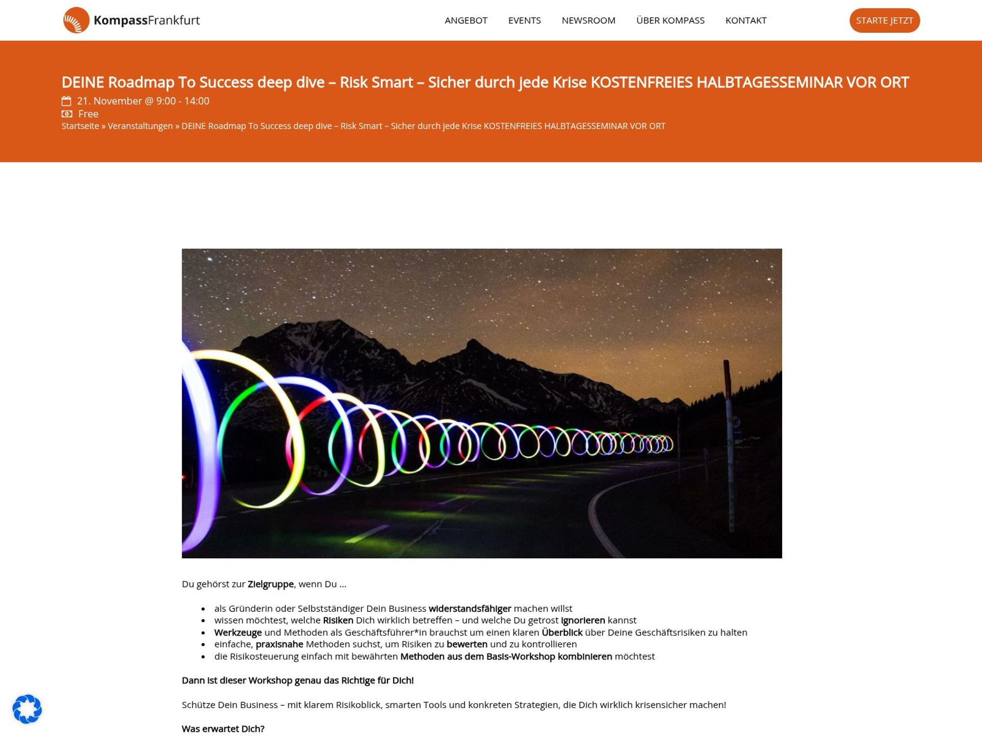 DEINE Roadmap To Success deep dive – Risk Smart – Sicher durch jede Krise website
