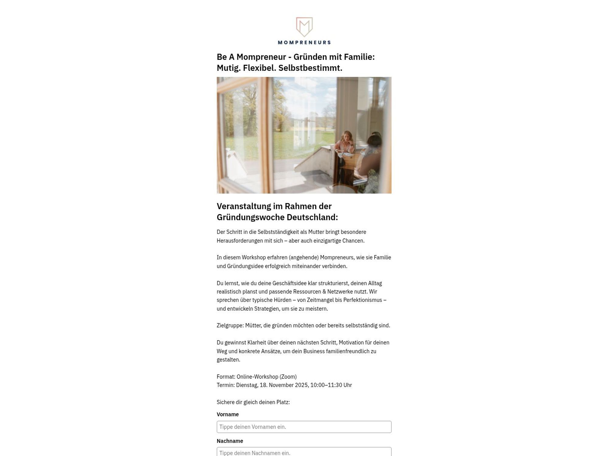 Be A Mompreneur – Gründen mit Familie screenshot