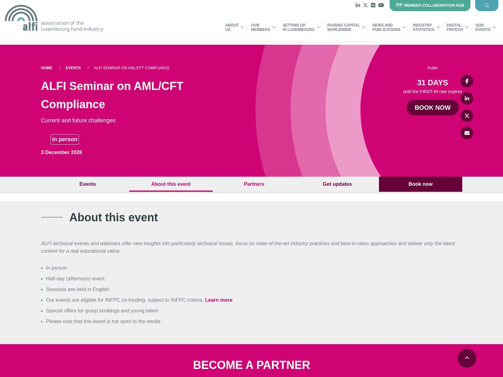 ALFI Seminar on AML/CFT Compliance website