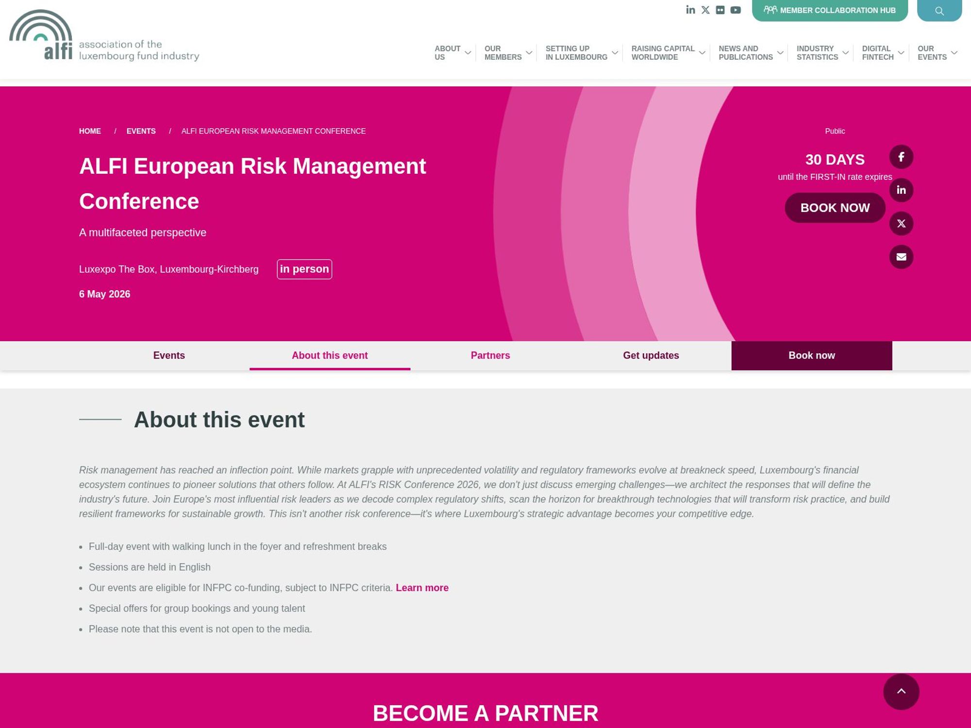 ALFI European Risk Management Conference website