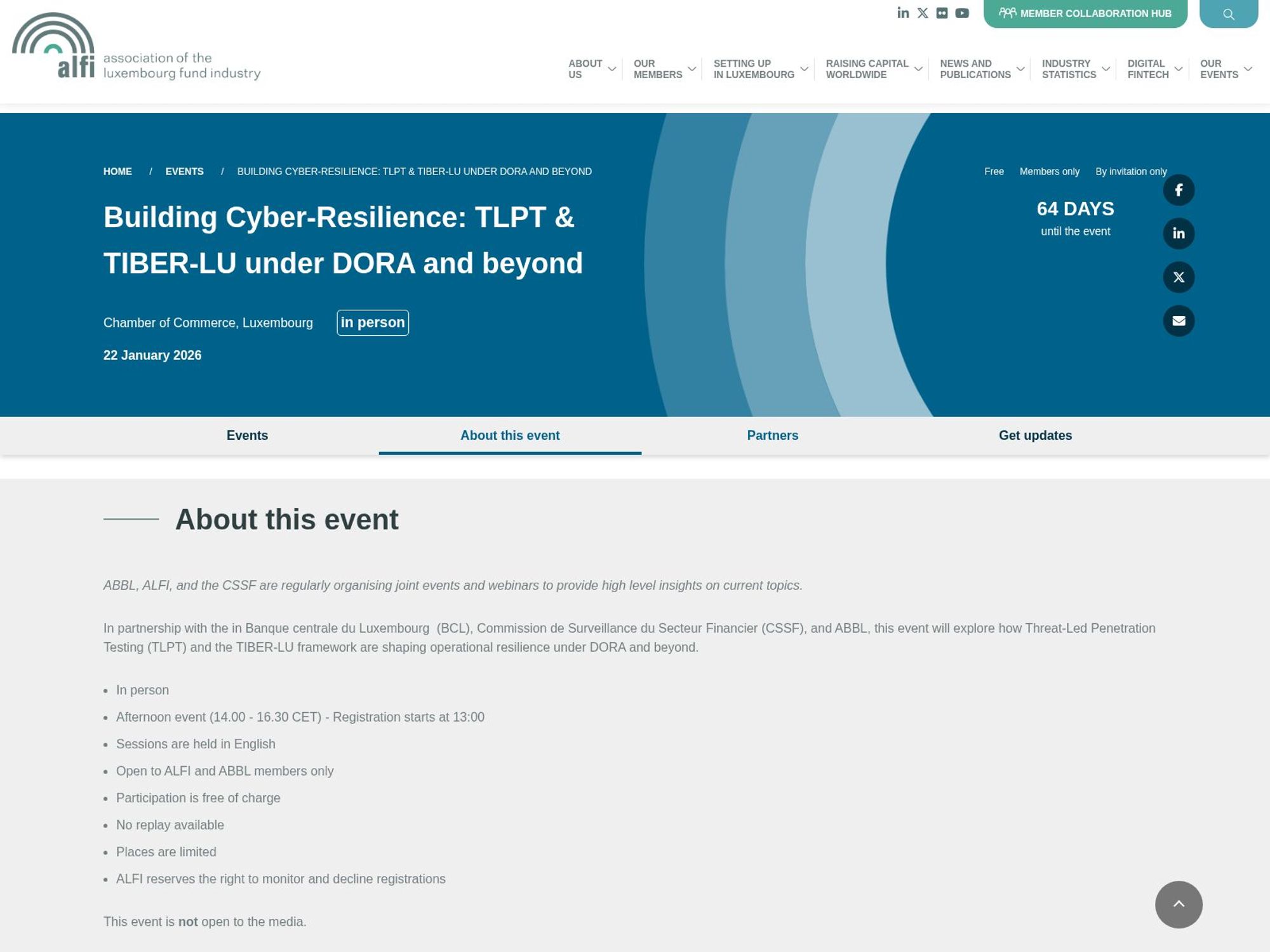 Building Cyber-Resilience: TLPT & TIBER-LU under DORA and beyond website
