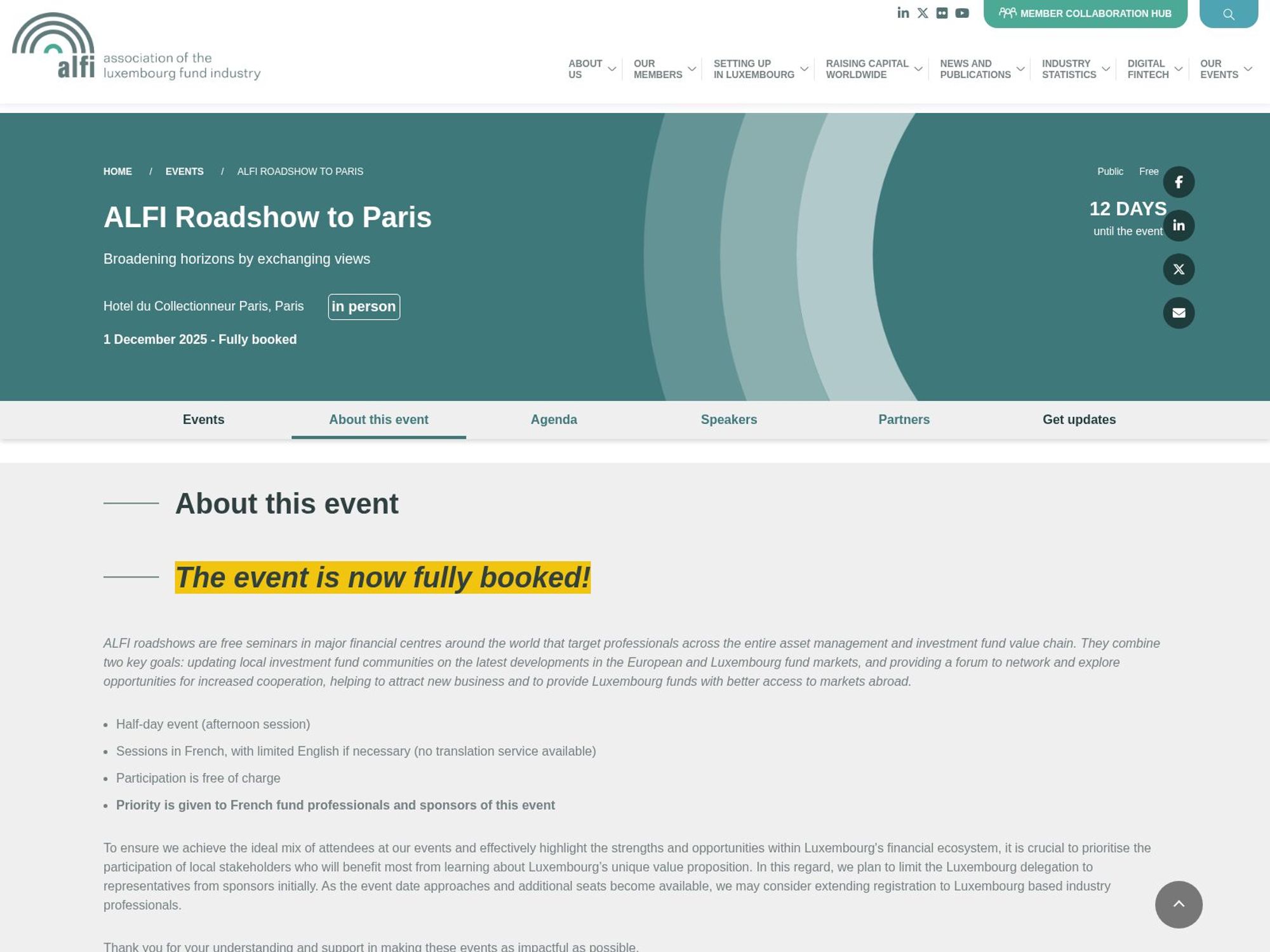 ALFI Roadshow to Paris screenshot