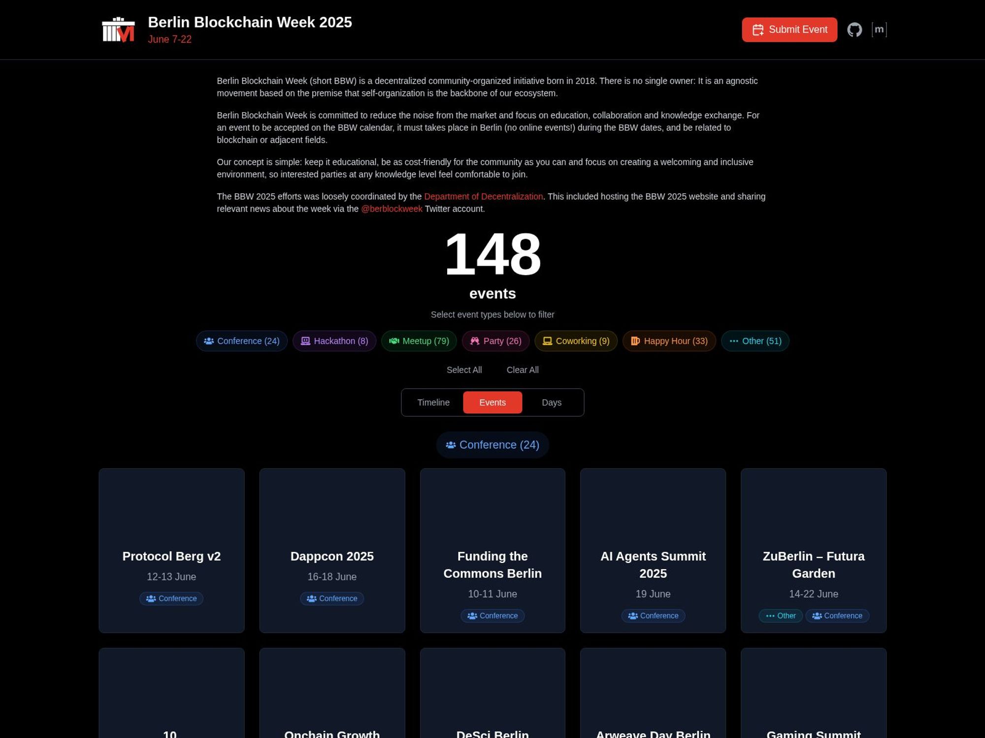 Berlin Blockchain Week 2026 website