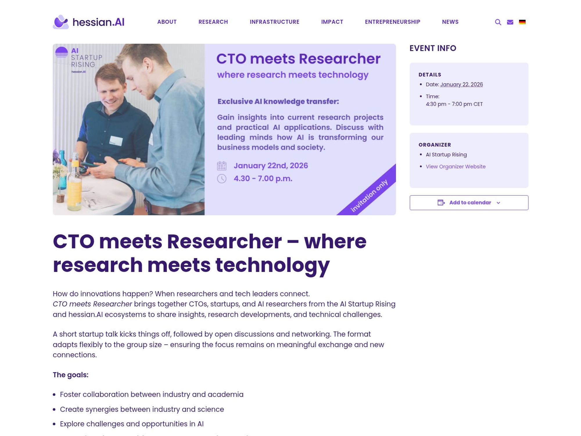 CTO meets Researcher – where research meets technology website