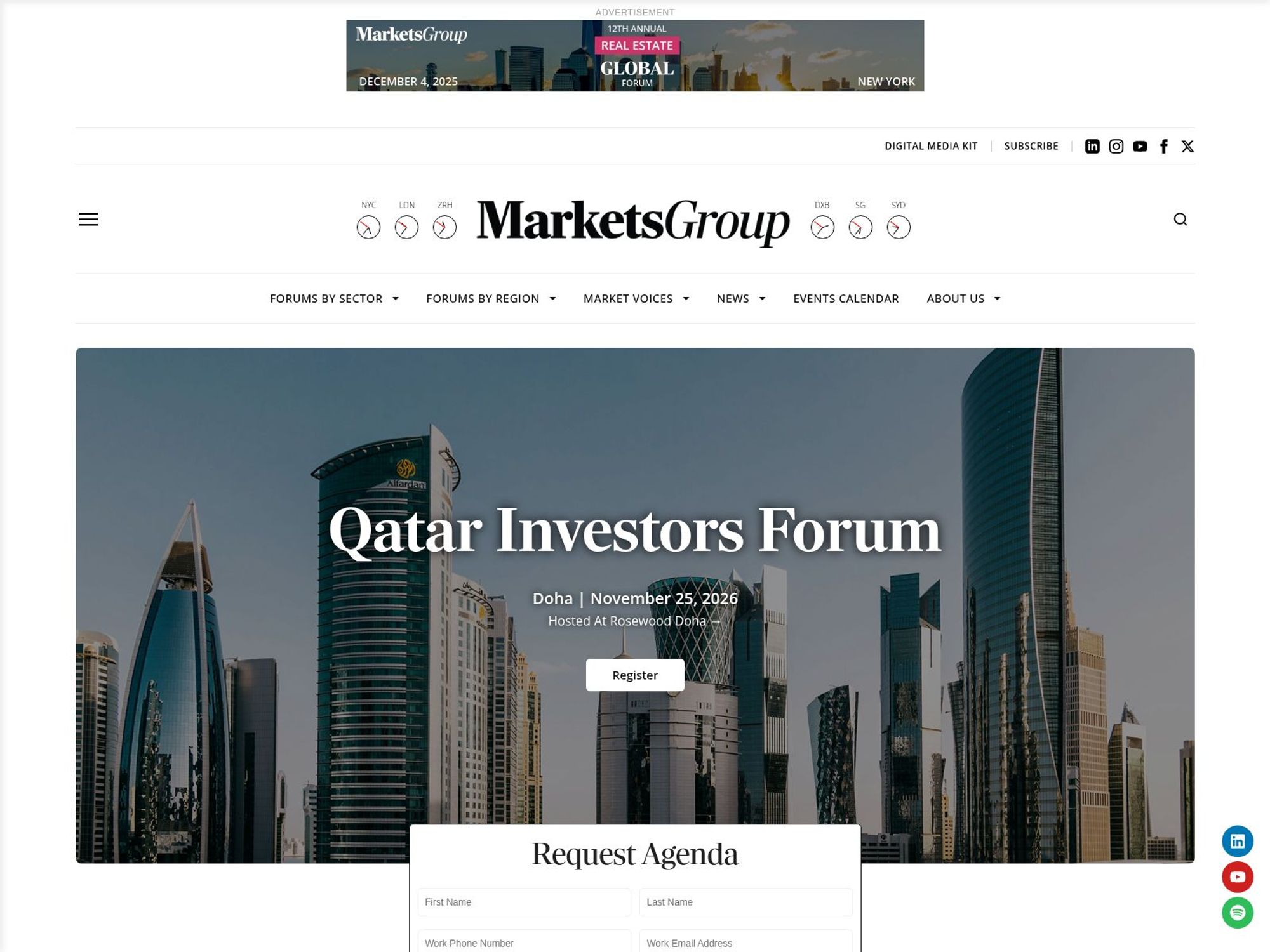 Qatar Investors Forum website