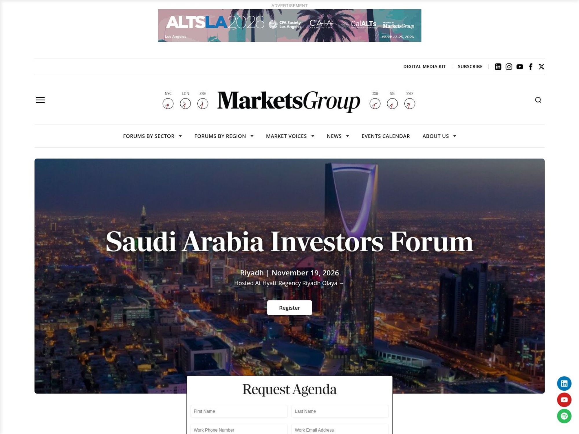 Saudi Arabia Investors Forum website