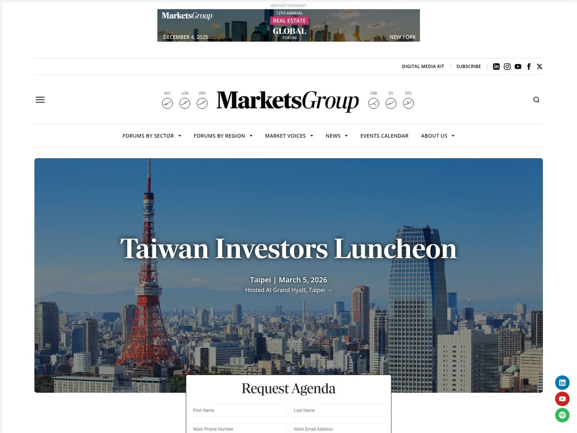 Taiwan Investors Luncheon website