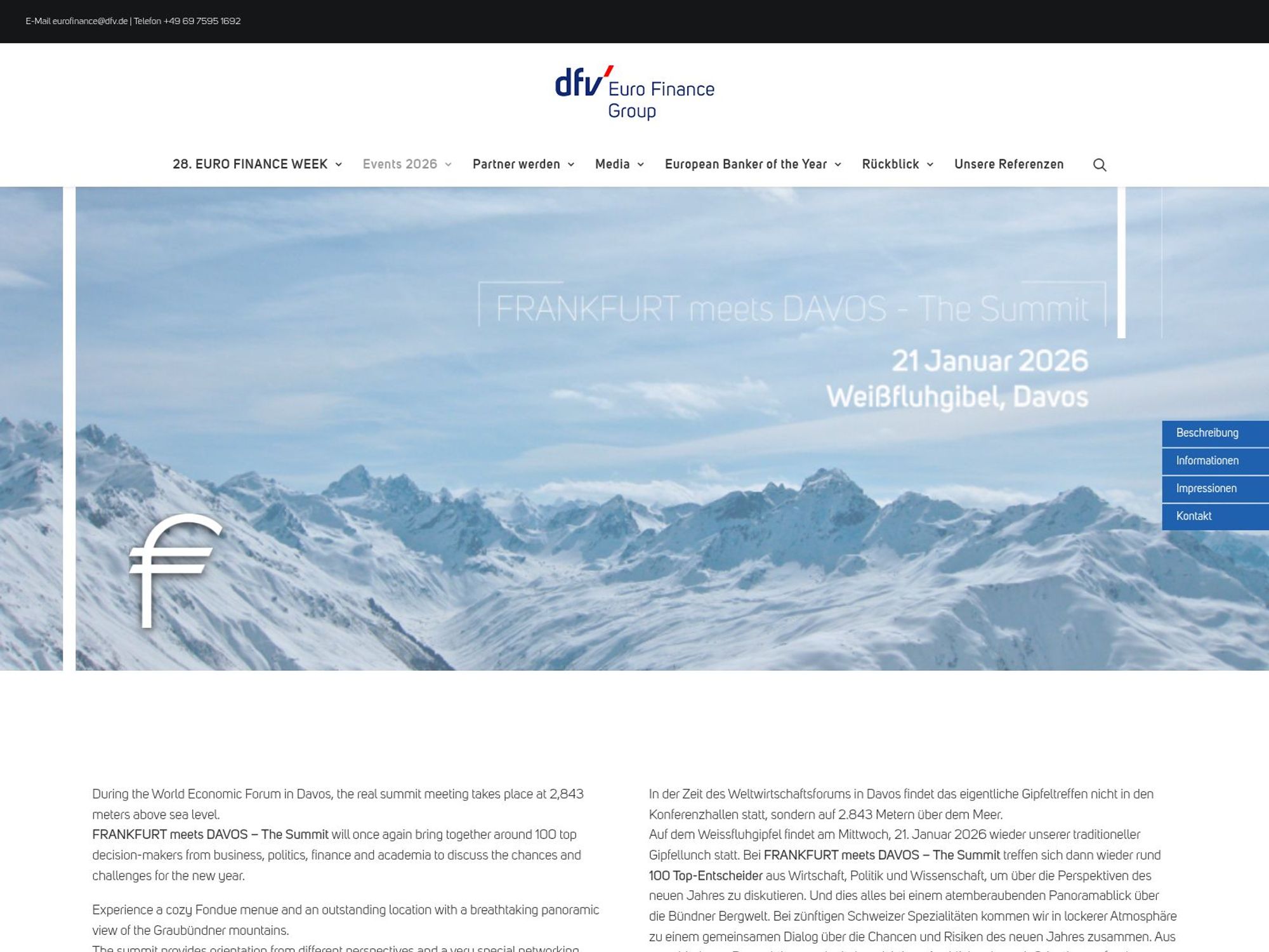 FRANKFURT meets DAVOS - The Summit 2026 website