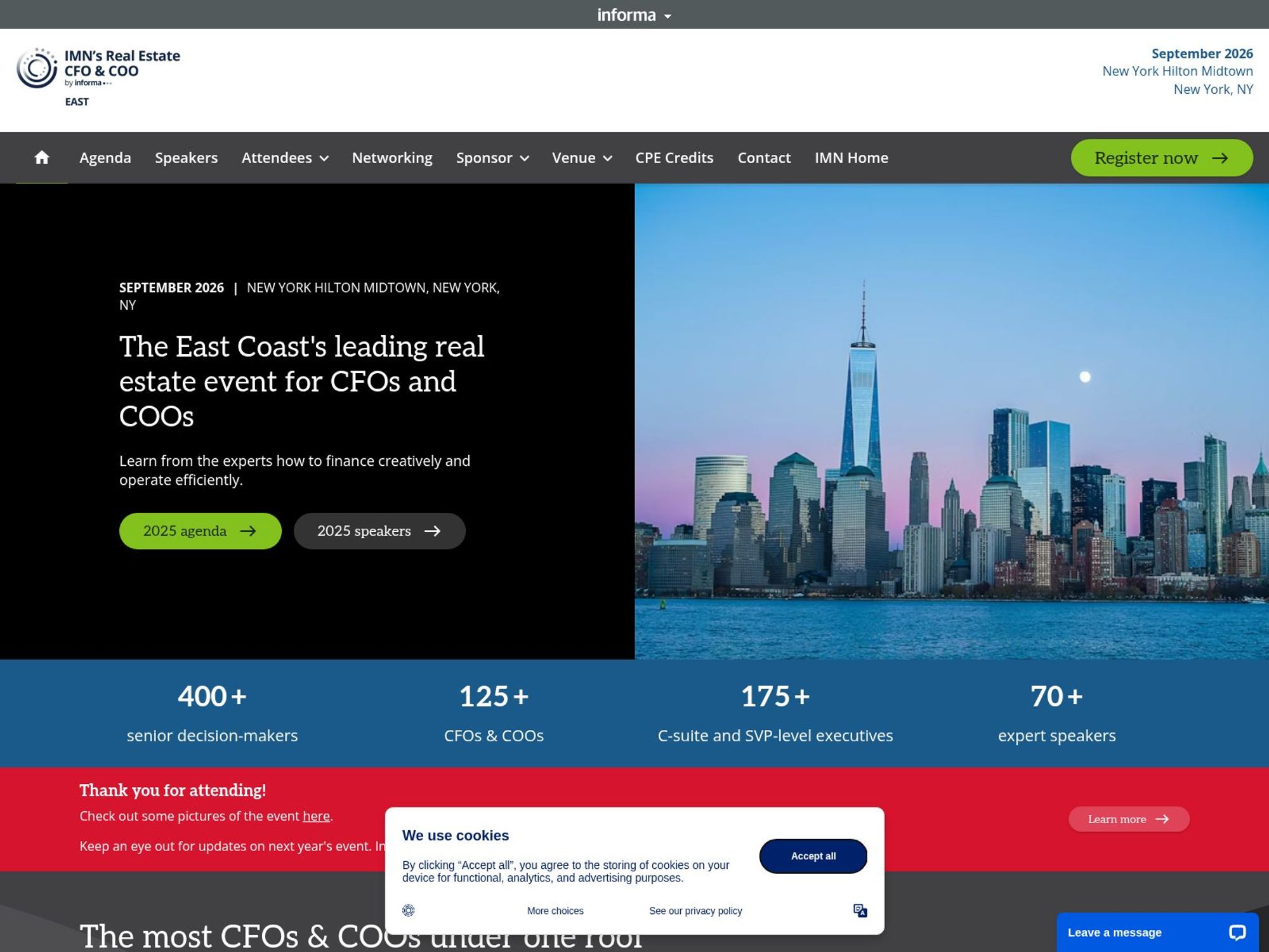IMN Real Estate CFO & COO East website