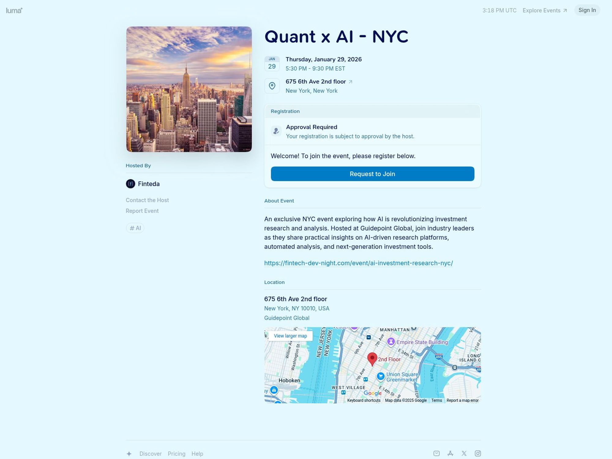 Quant x AI - NYC website