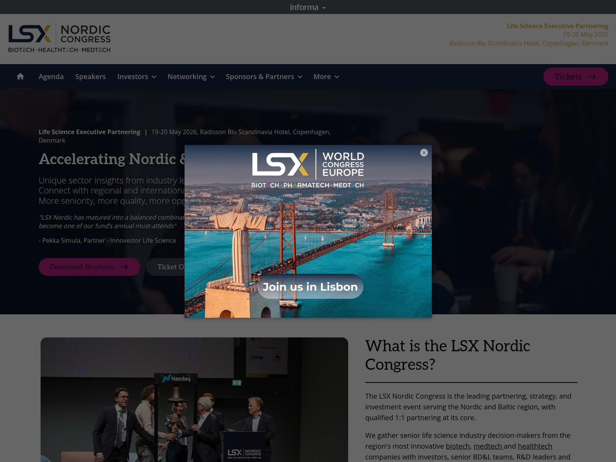 LSX Nordic Congress website