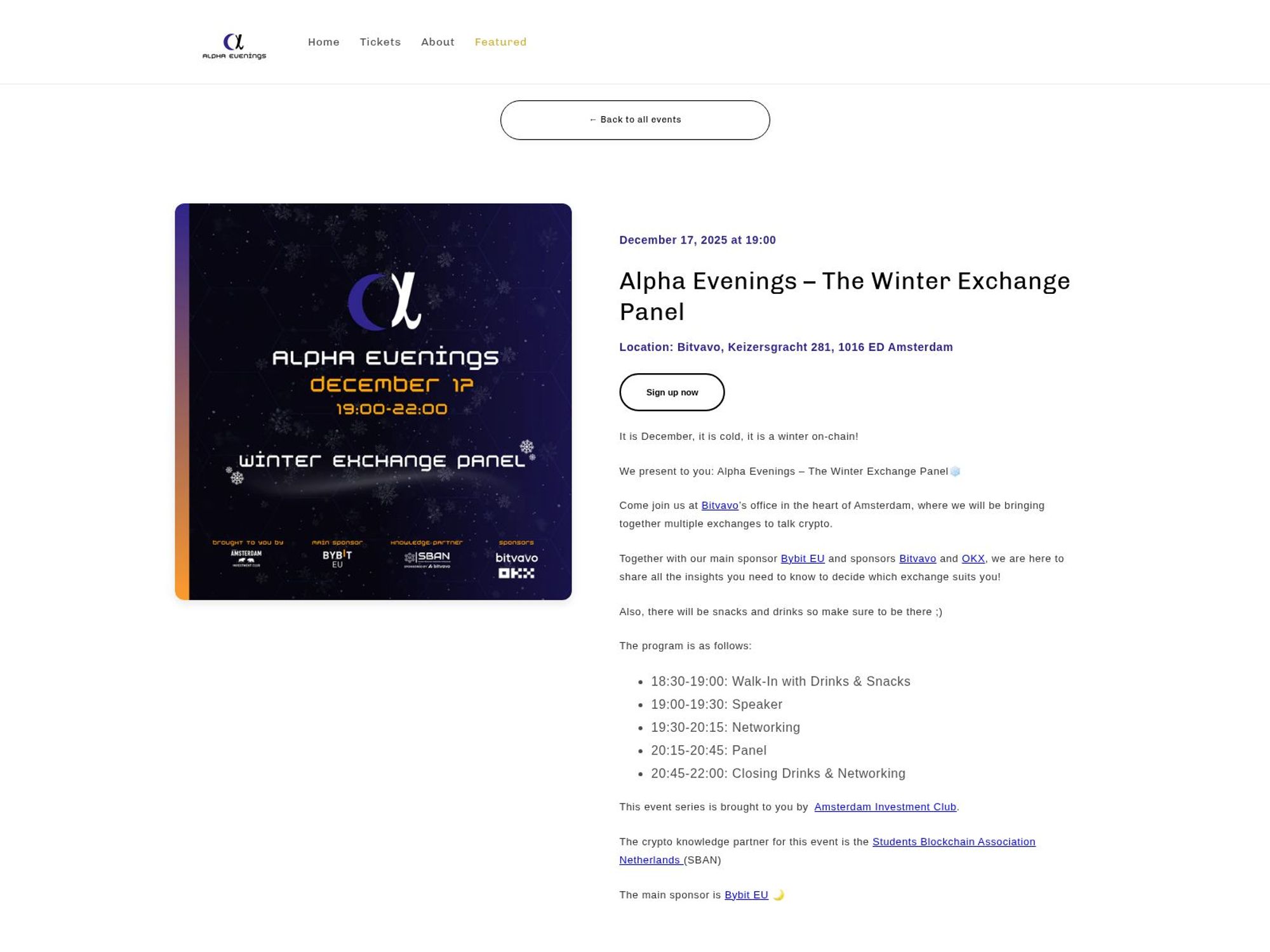 Alpha Evenings – The Winter Exchange Panel website