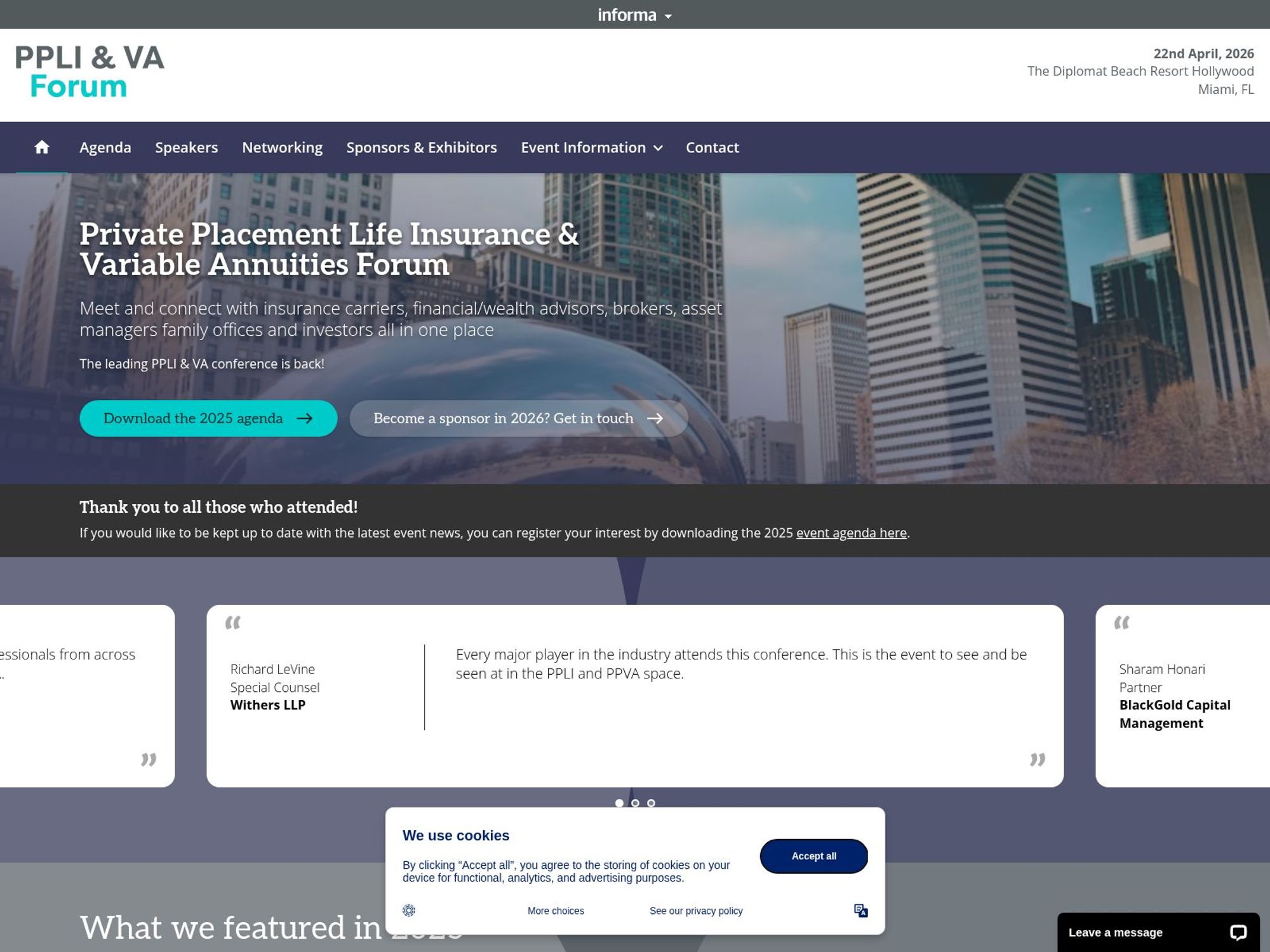 Private Placement Life Insurance & Variable Annuities Forum website