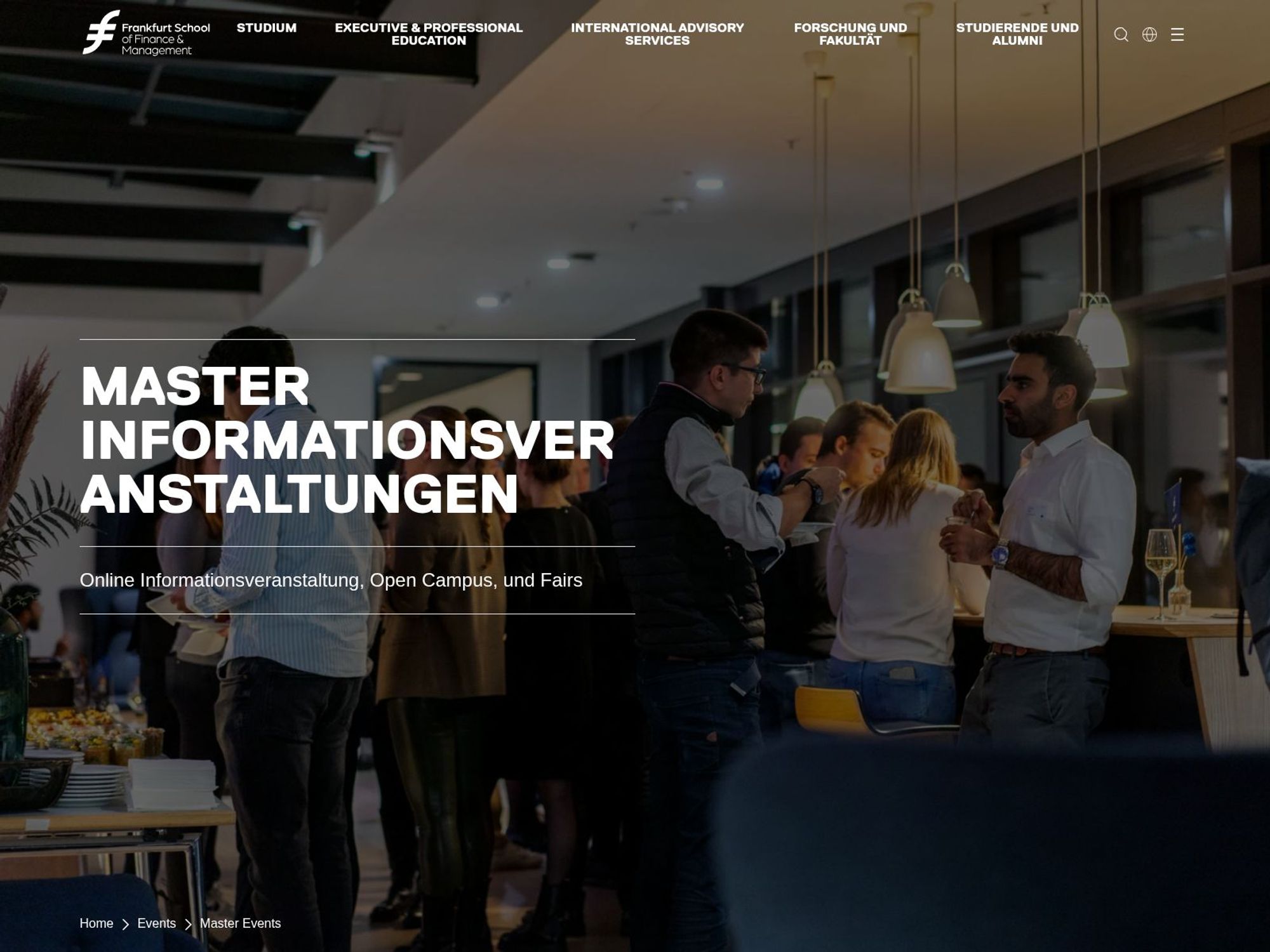 Master Informationsveranstaltungen website