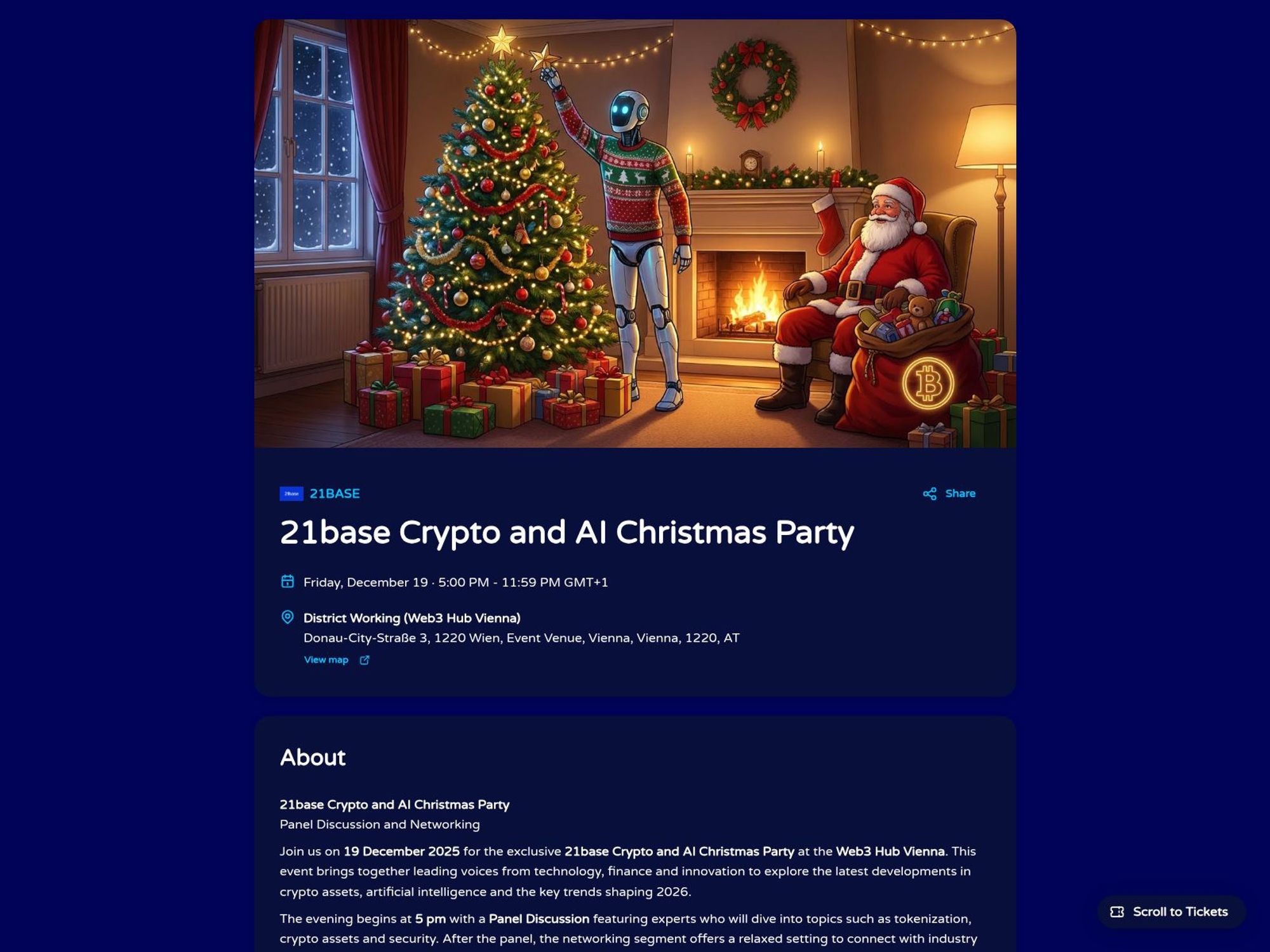 21base Crypto and AI Christmas Party website