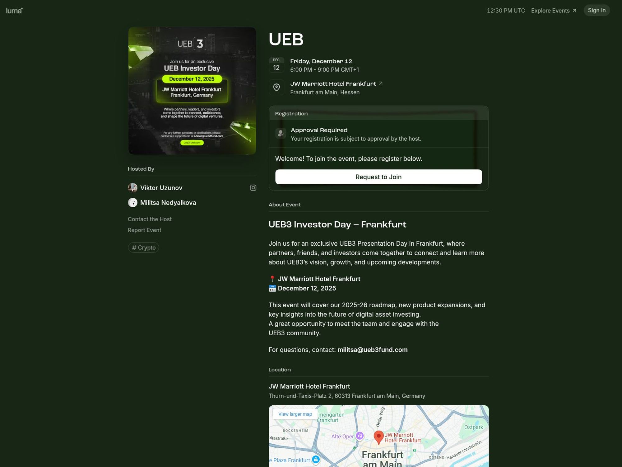 UEB Investor Day website