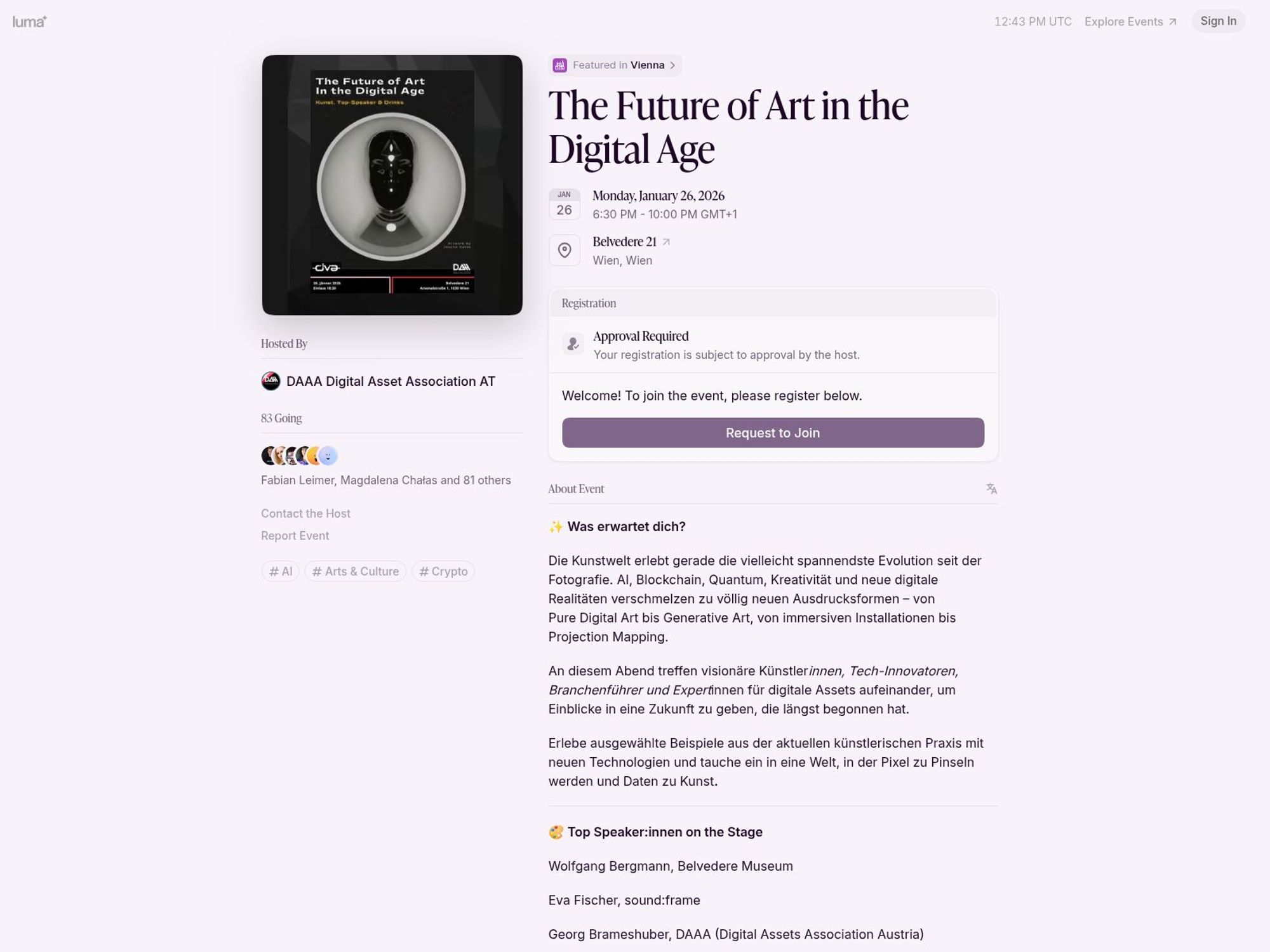 The Future of Art in the Digital Age website