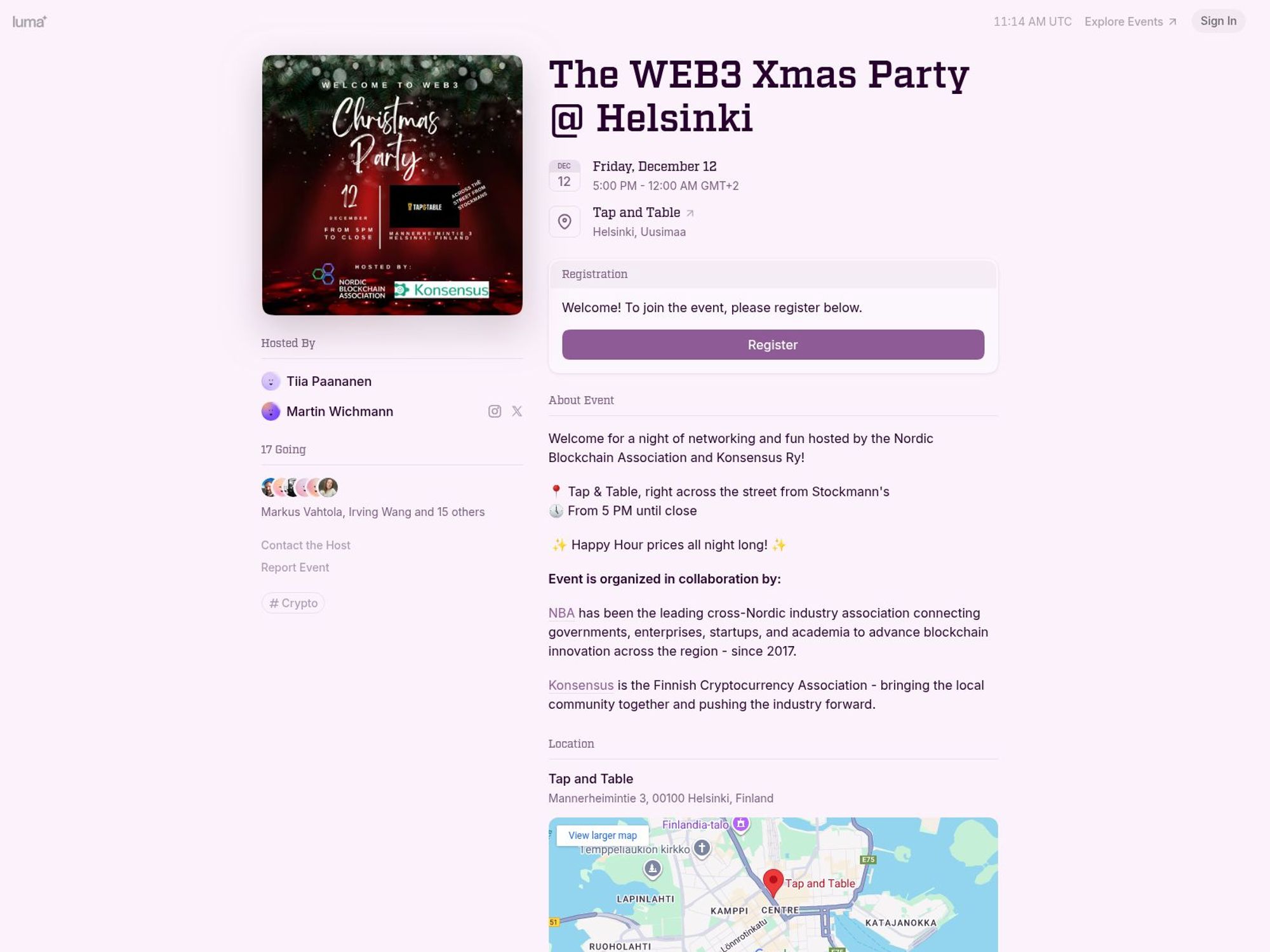 The WEB3 Xmas Party website