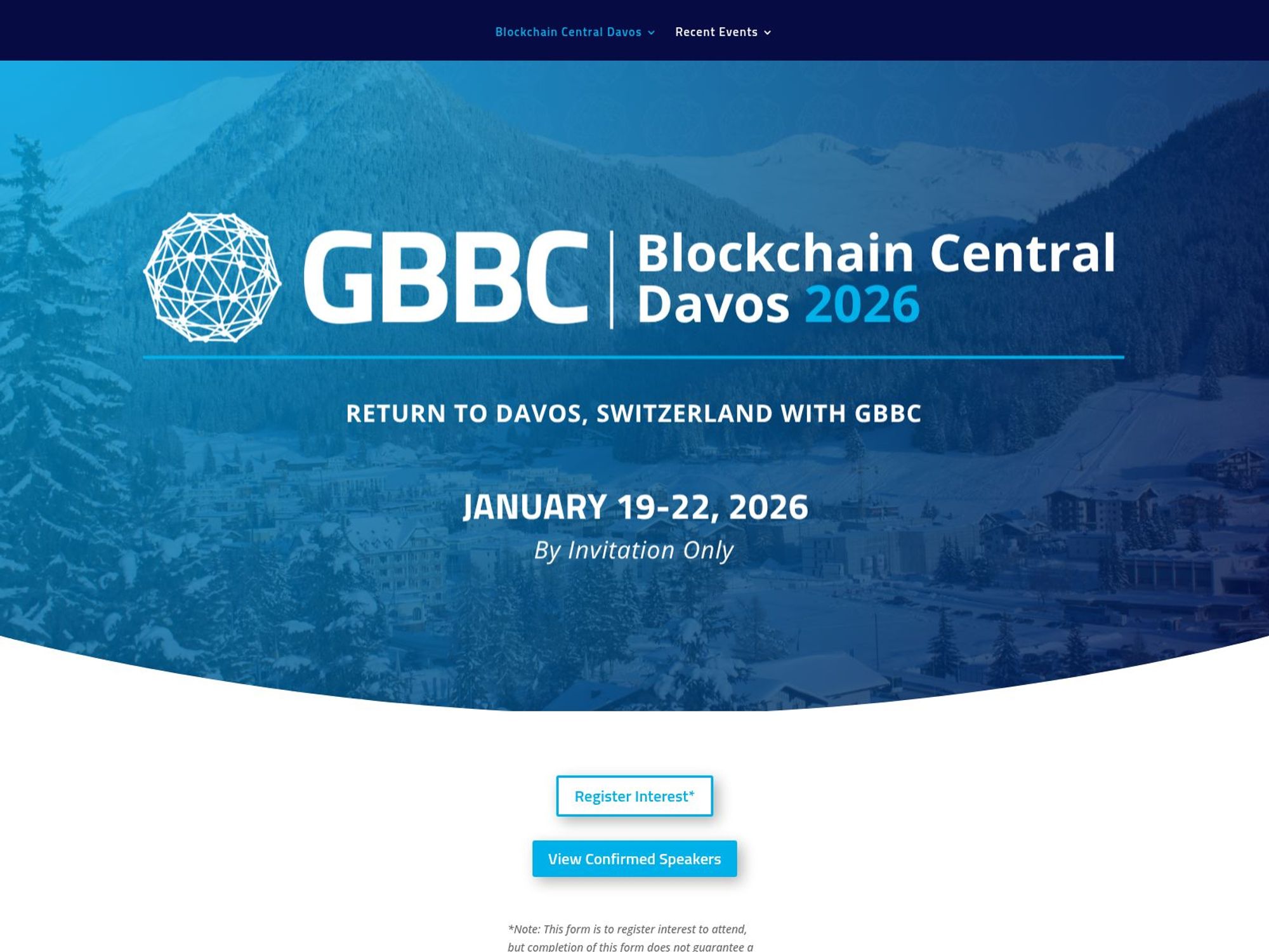 GBBC Blockchain Central Davos 2026 website