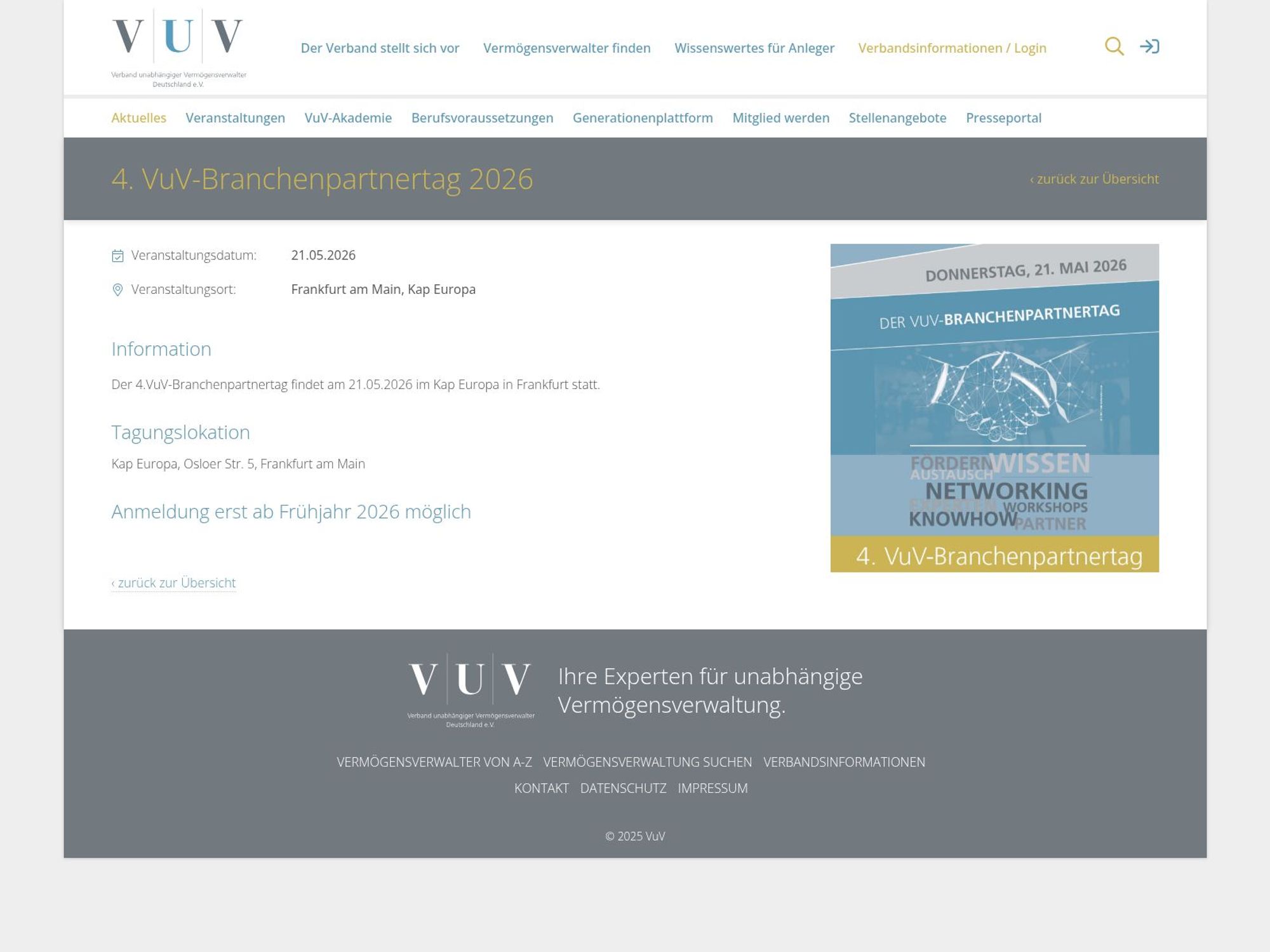 4. VuV-Branchenpartnertag 2026 website