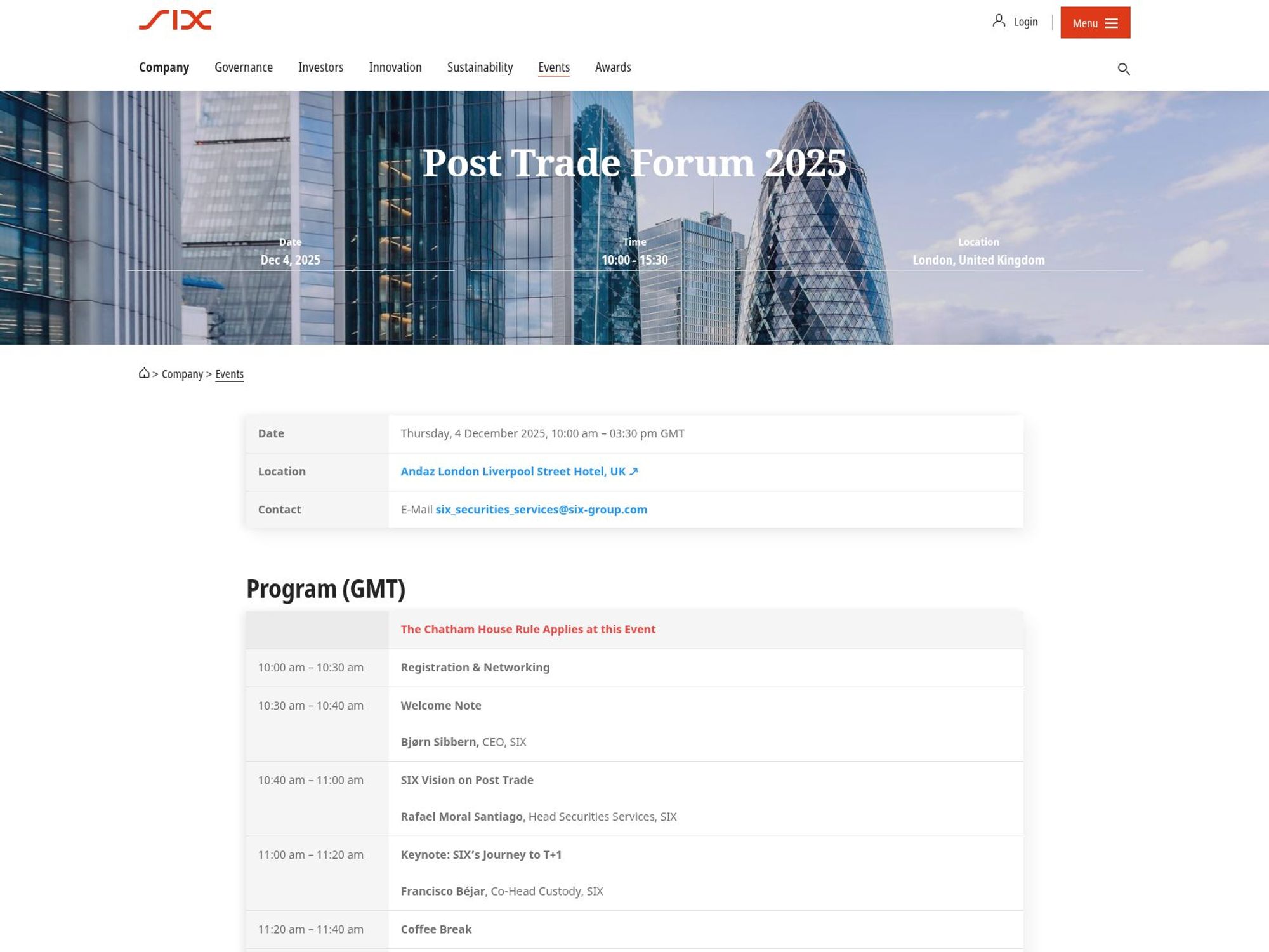 Post Trade Forum 2025 screenshot