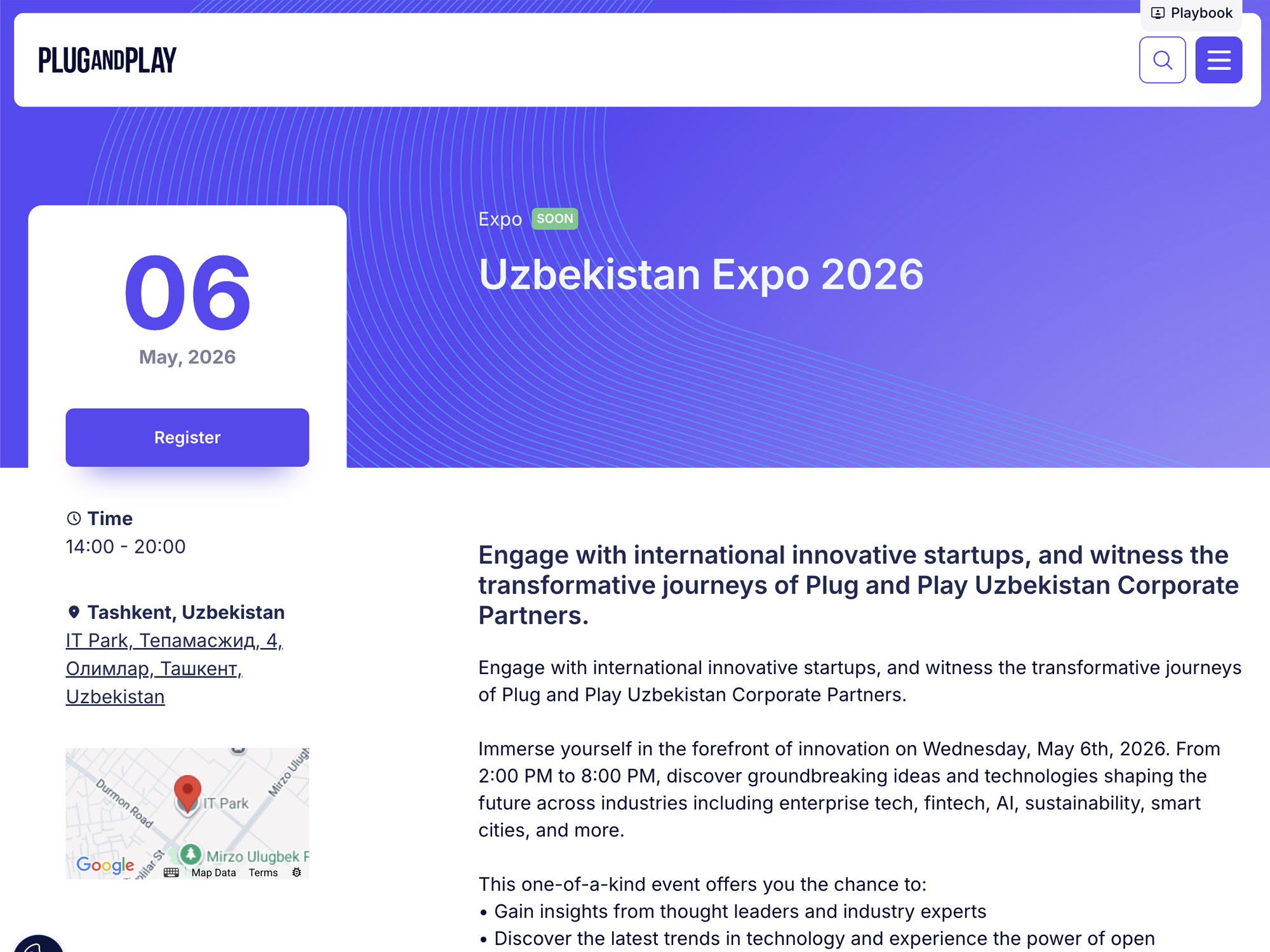 Uzbekistan Expo 2026 website