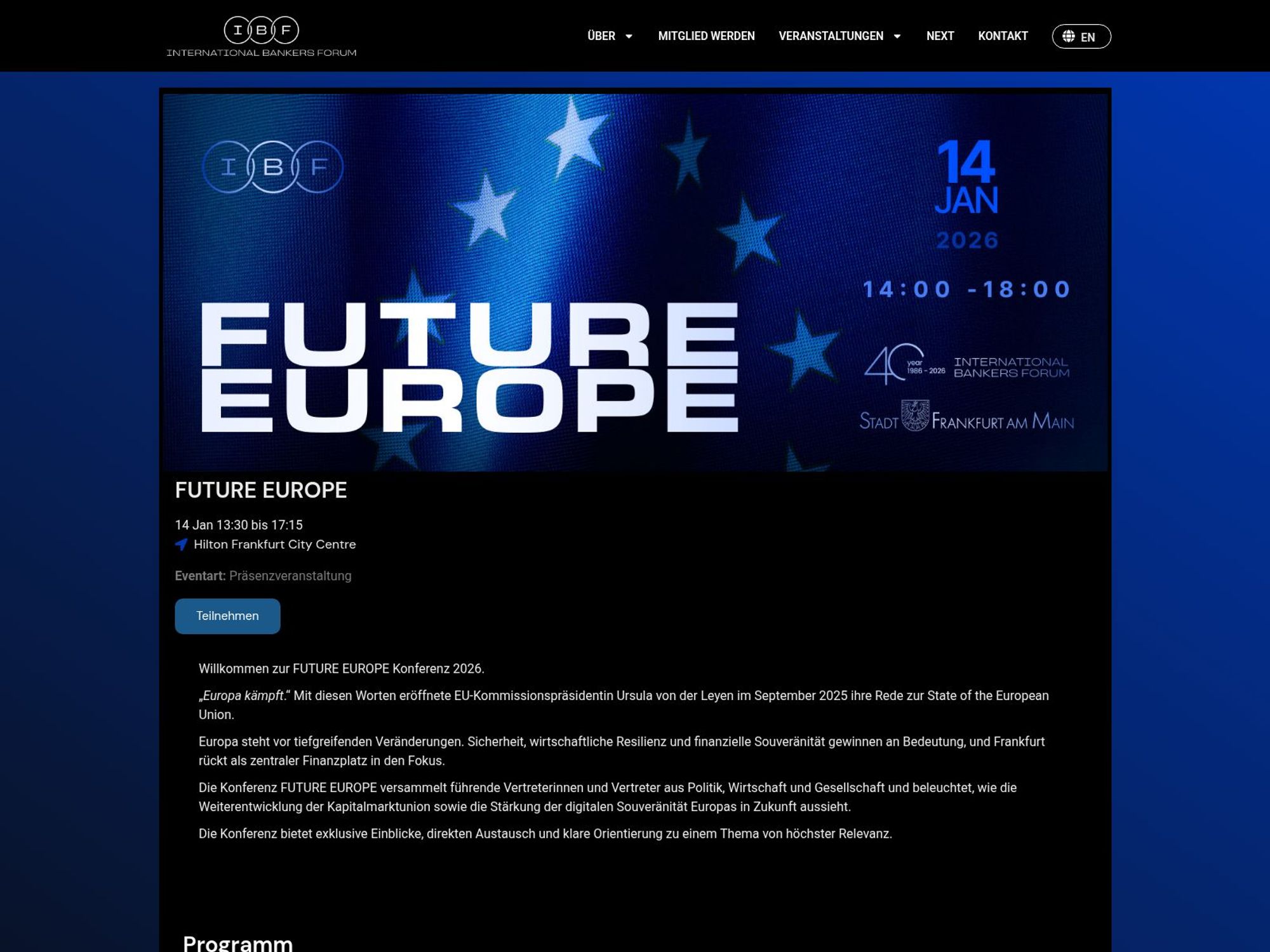Future Europe website