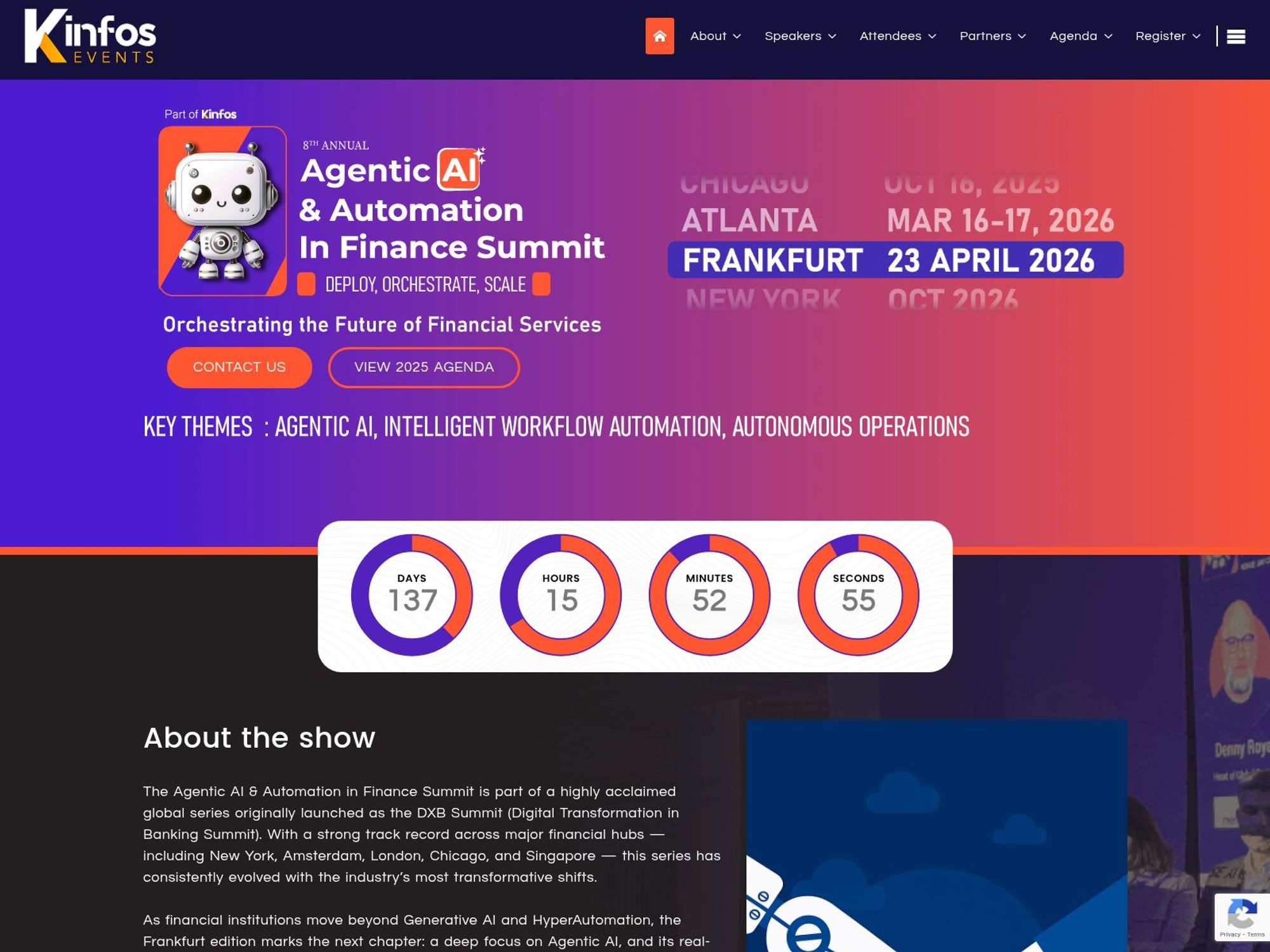 Agentic AI & Automation in Finance Summit website