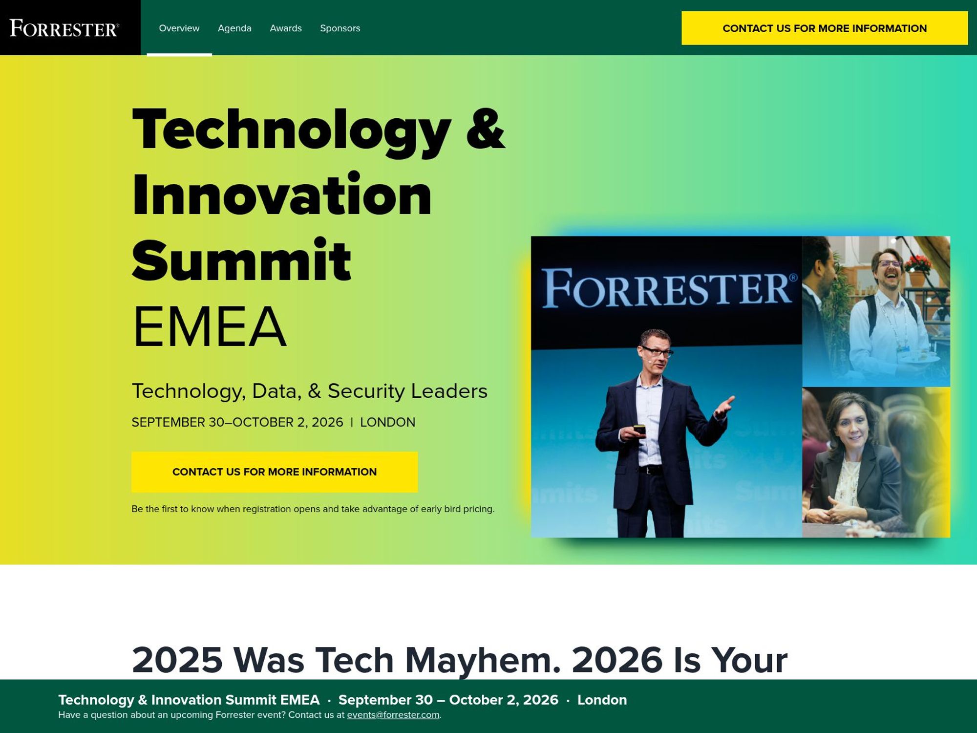 Technology & Innovation Summit EMEA website