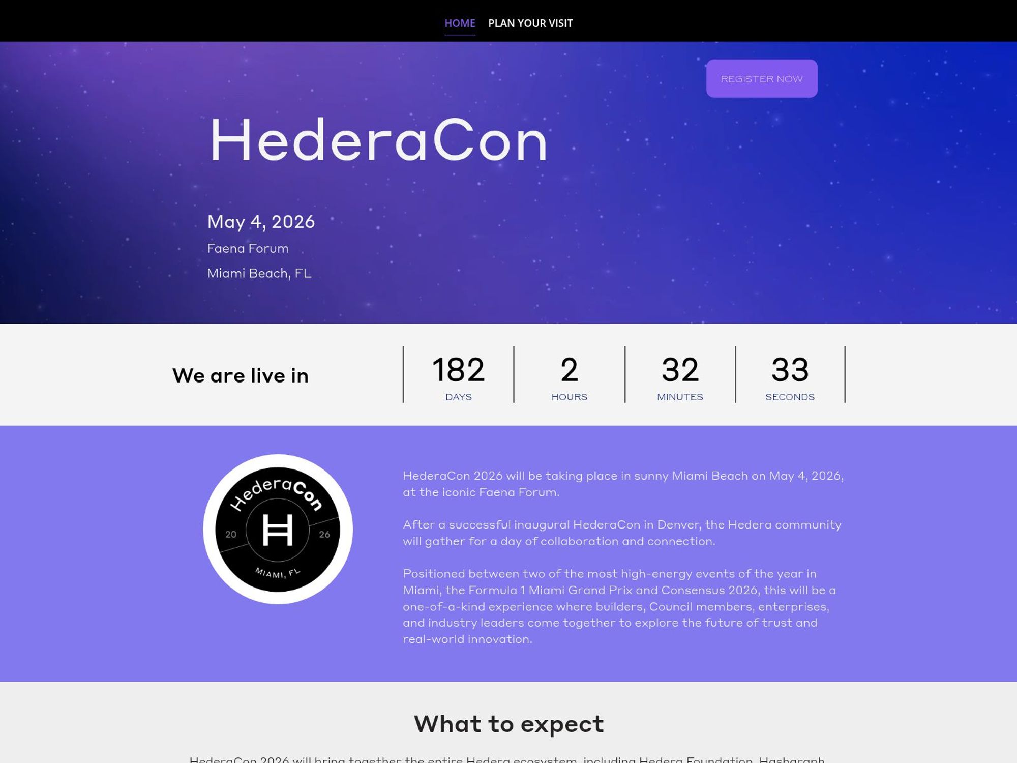 HederaCon 2026 website