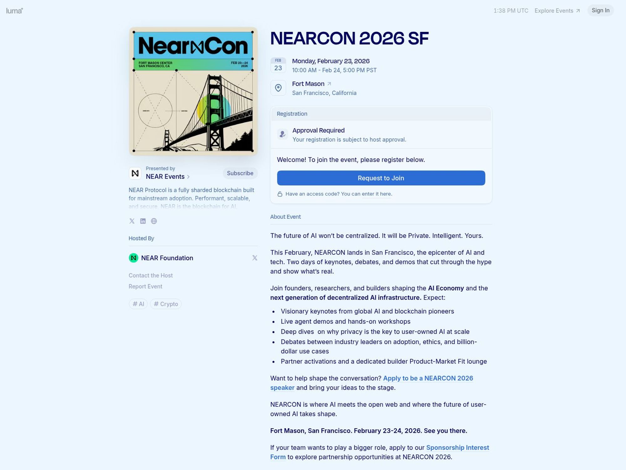 NEARCON 2026 SF website