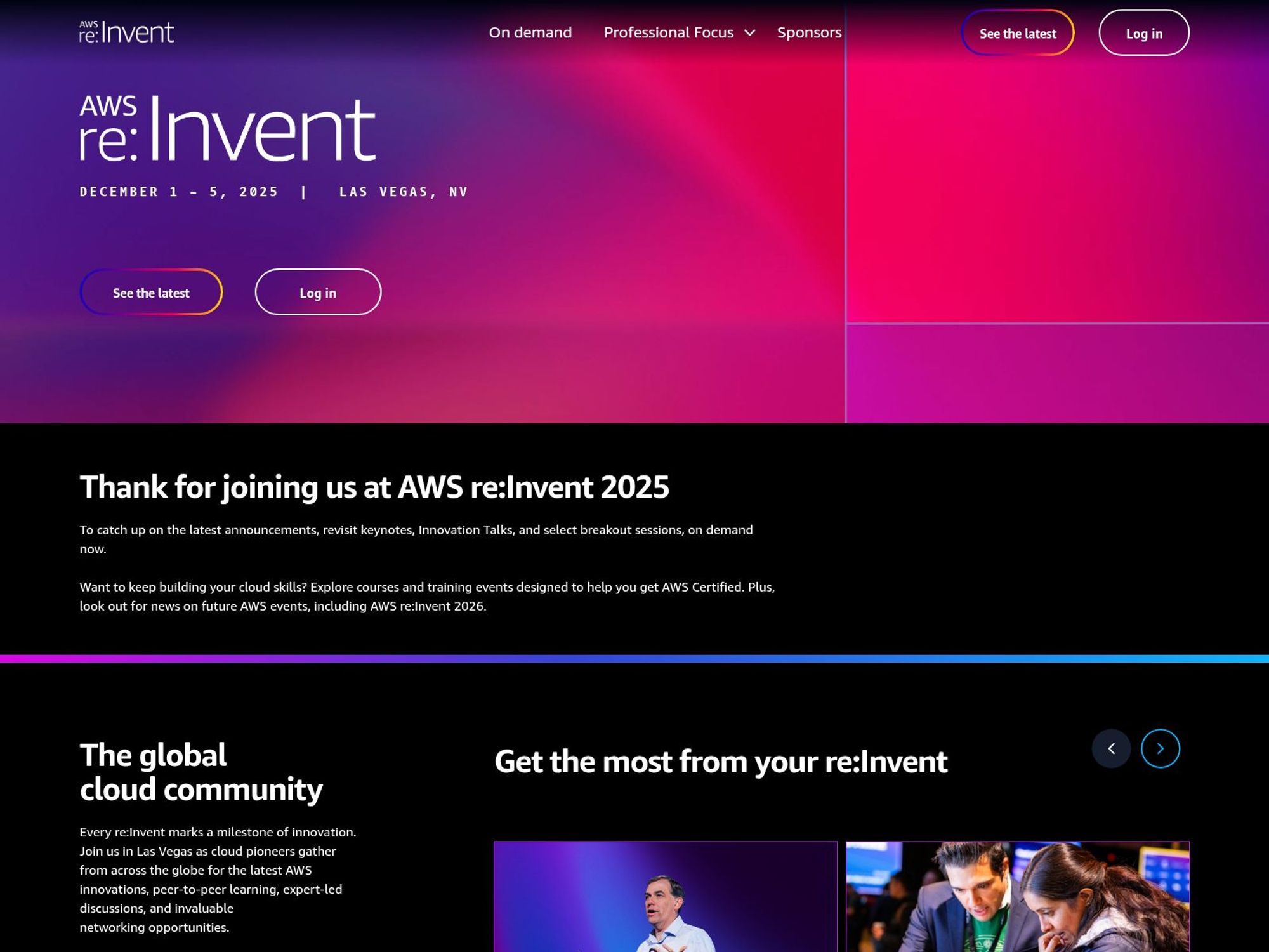 AWS re:Invent 2026 website